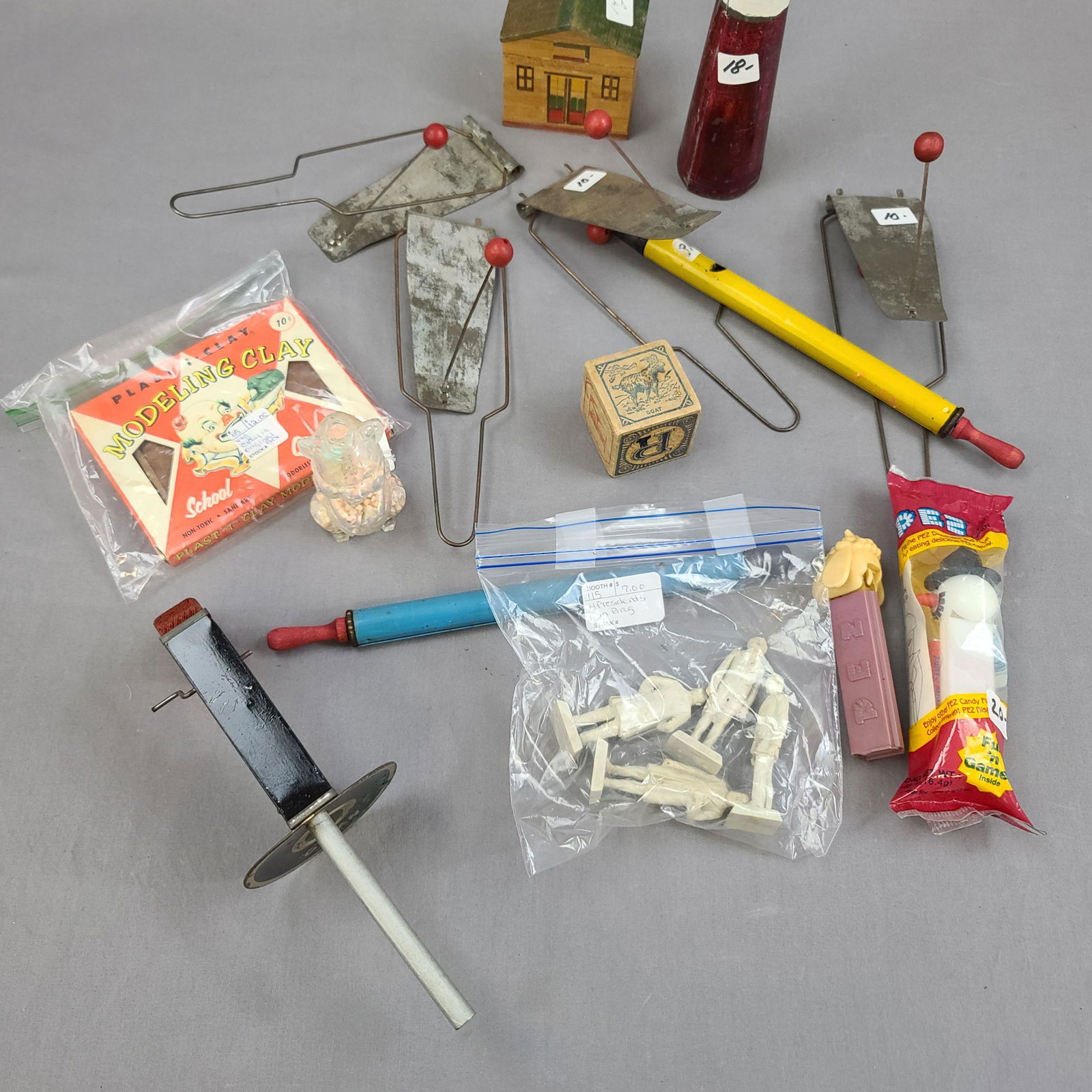 Grouping Of Vintage Tin Toys "NOISE MAKERS,PEZ,G-MAN TI: Grouping Of Vintage Tin Toys "NOISE MAKERS,PEZ,G-MAN TIN GUN AND MORE"