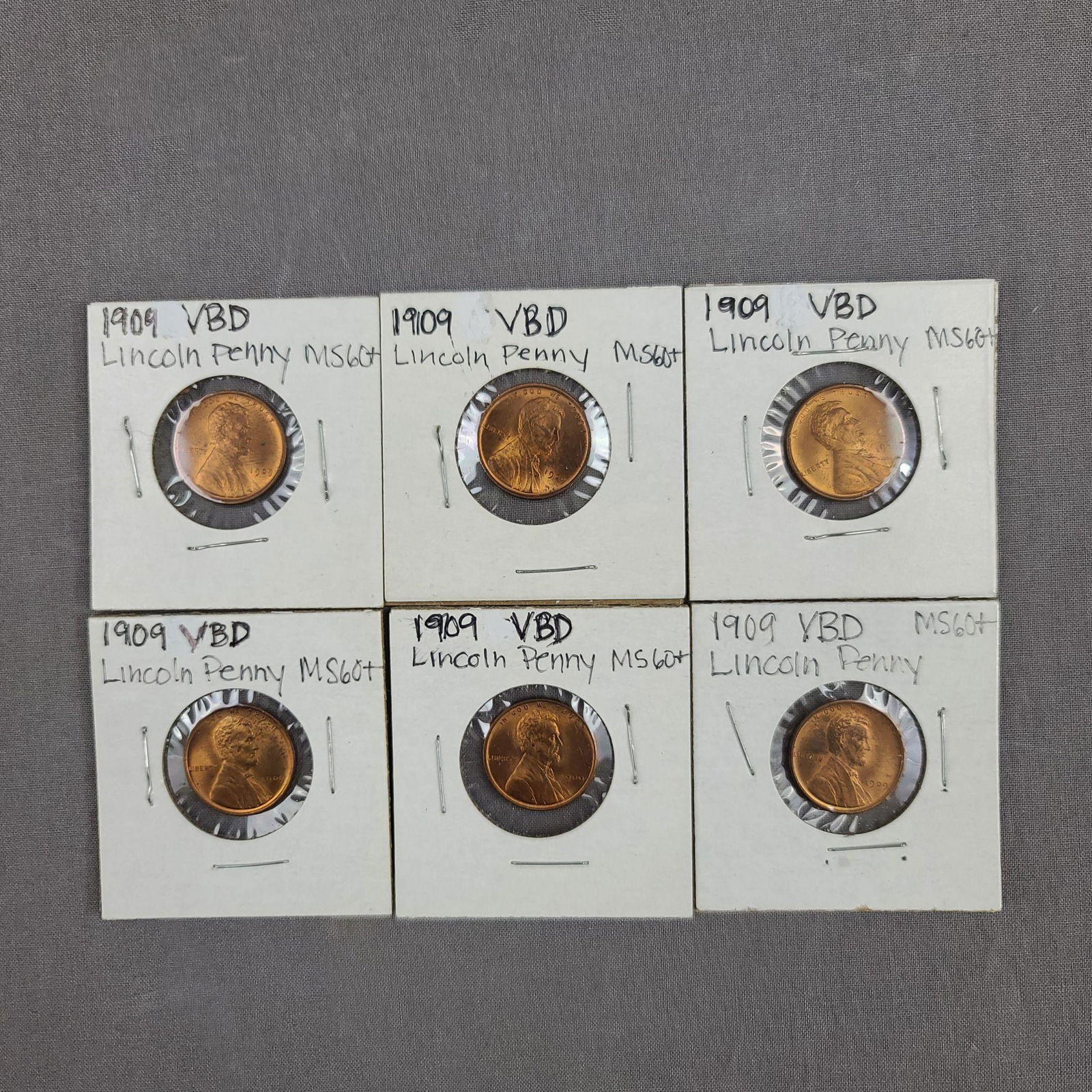 Lot of 6 1909 VBD Lincoln Pennies (1 of 13)