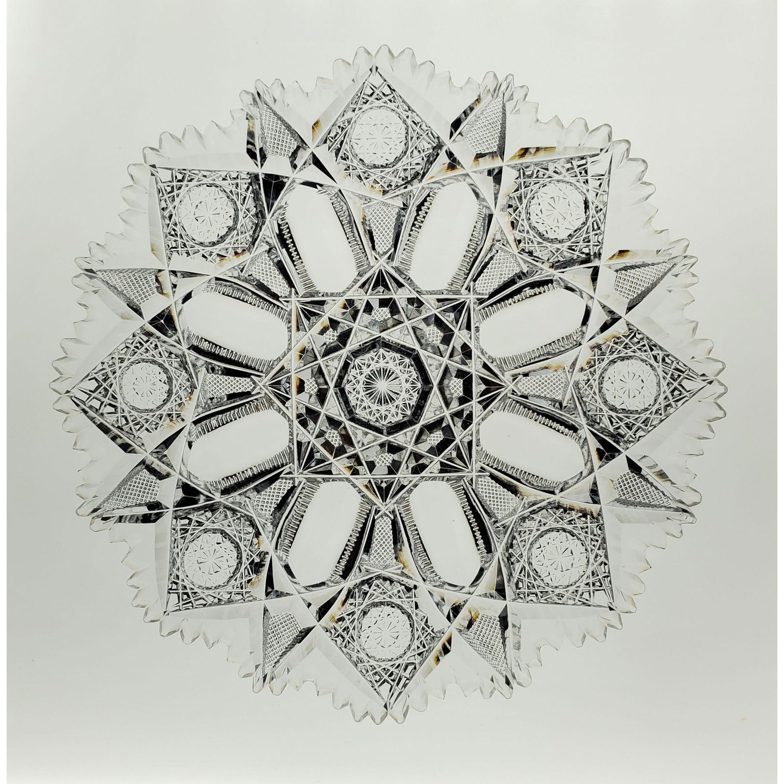 ABP Cut Glass Ice Cream plate signed Sinclaire (1 of 10)