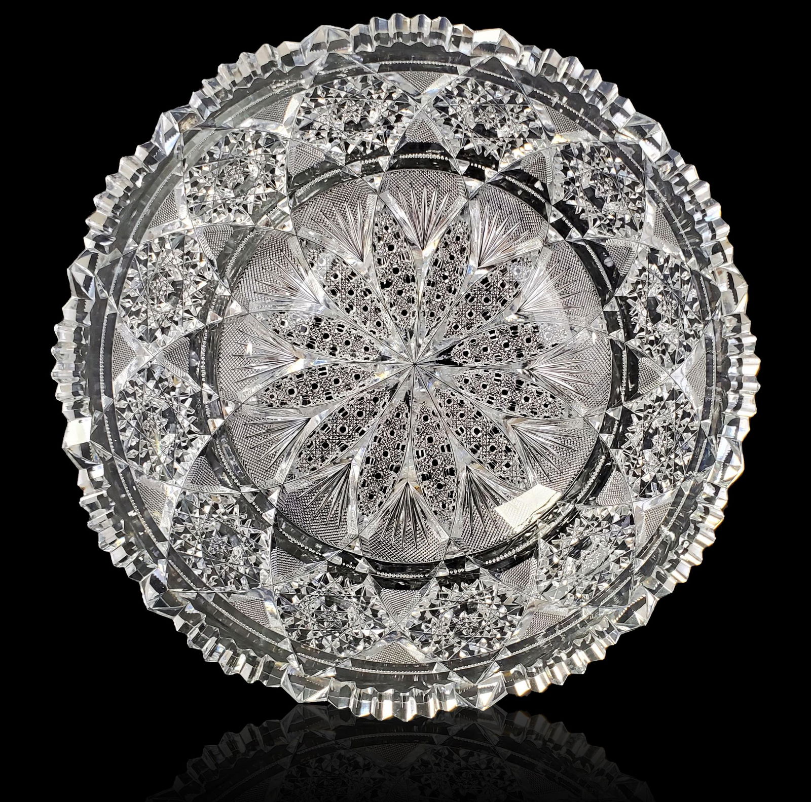 ABP cut glass bowl signed Tuthill in a Rare "REX" patte (1 of 14)