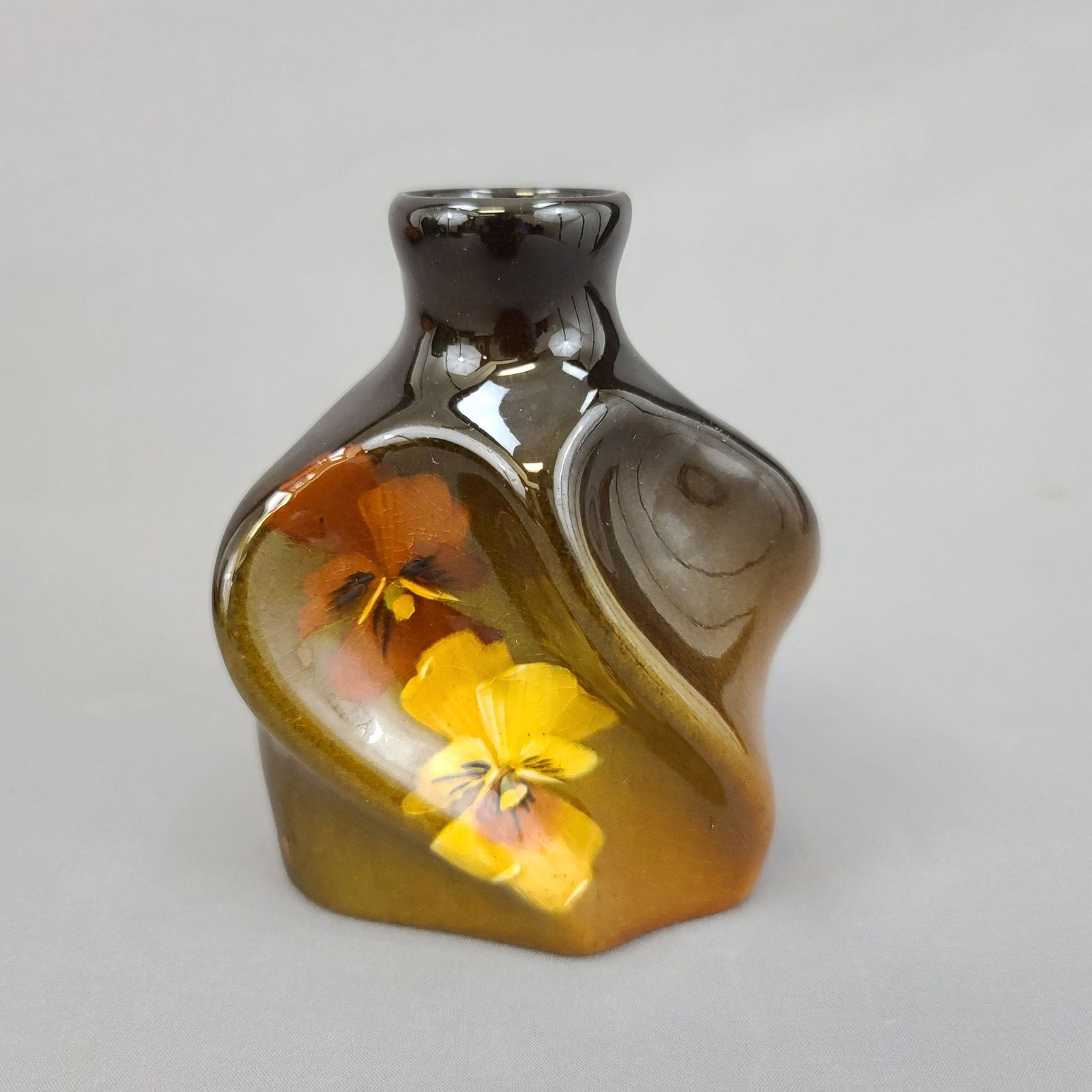 "JB OWENS" Hand Painted  Vase, Unusual Form (1 of 9)