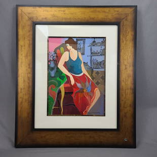 Itzchak Tarkay Serigraph NO COA: Itzchak Tarkay Serigraph. Frame measure 30" x 25.5", sight 22" x 17.5"