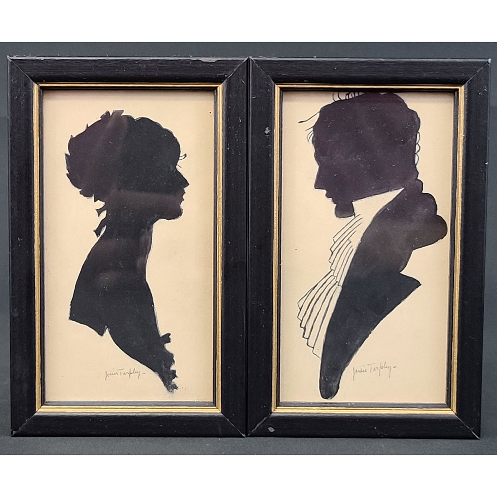 Pair Of Signed Jessie Tarpley Silhouette INK ON PAPER (1 of 11)