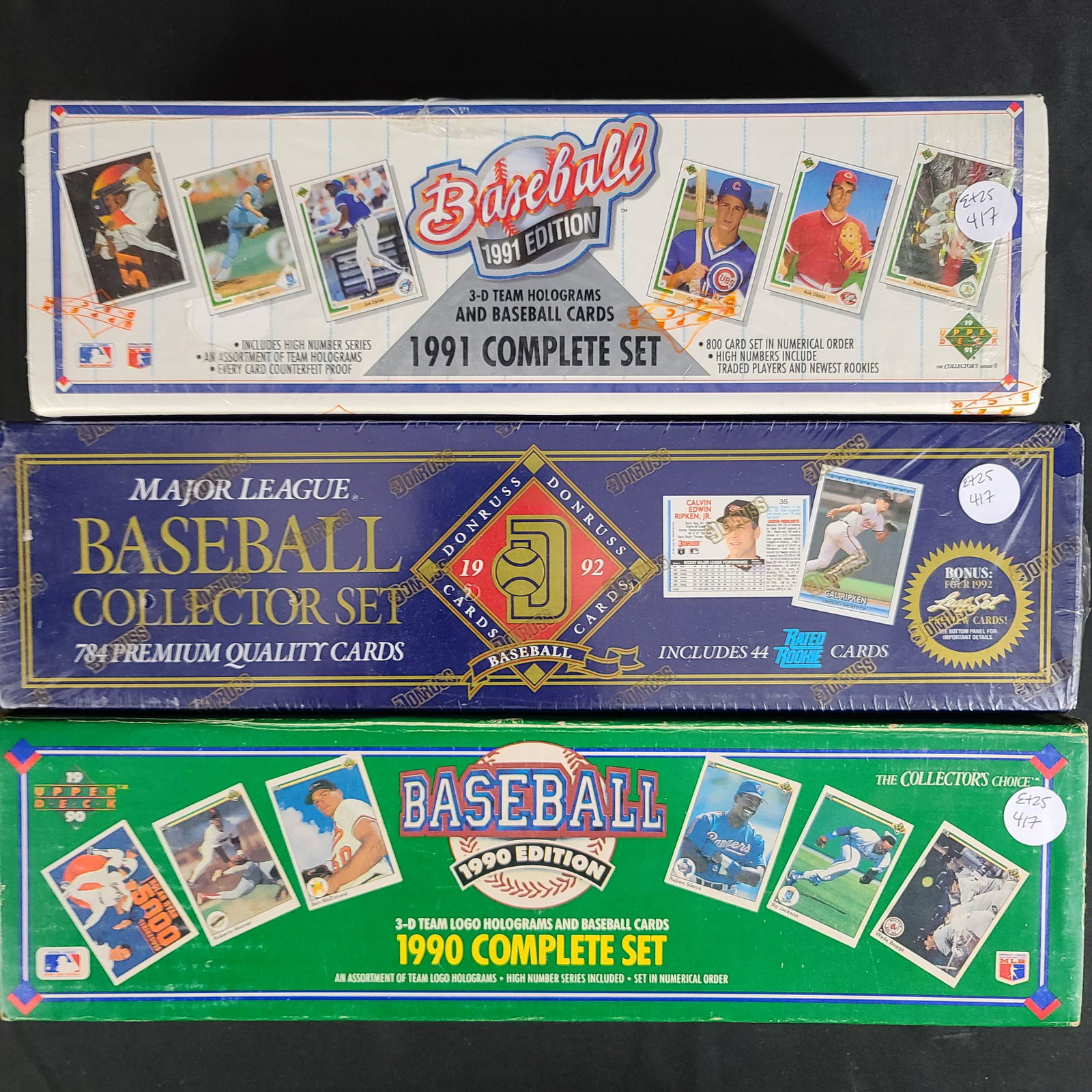 Lot Of 3 Factory Set MLB Baseball Cards 1991-1993 UNOPE: Lot Of 3 Factory Set MLB Baseball Cards 1991-1993 UNOPENED.