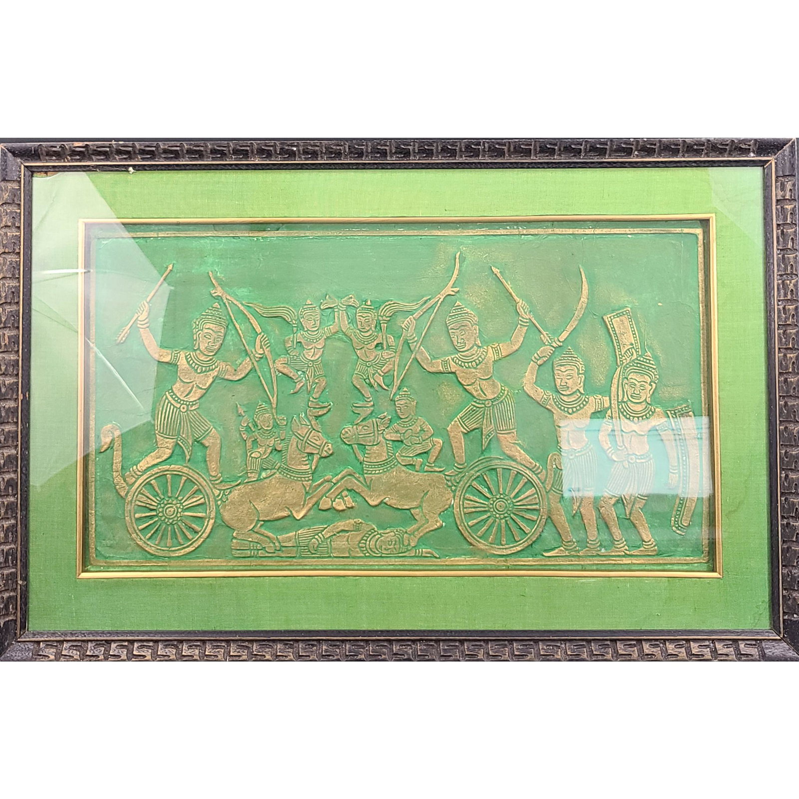 Cambodian Temple Rubbings from Angkor Wat Temple: Cambodian Temple Rubbings from Angkor Wat Temple complex in the 1960's. Have value as process entailed creation of authentic rubbings is now illegal in Cambodia and Thailand due to its destructive eff