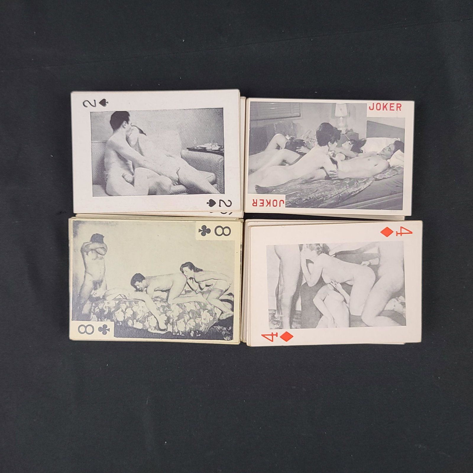 4 Sets Of Vintage Erotic ADULT RATED Playing Cards: 4 Sets Of Vintage Erotic Adult Rated Playing Cards HARD CORE, all in very good condition