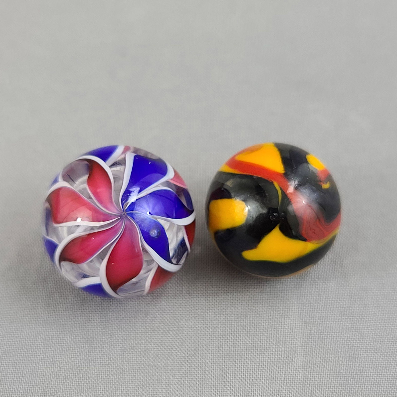 2 Vintage Glass Marbles: 2 Vintage Glass Marbles. Measures Appx. 1" & 3/4"