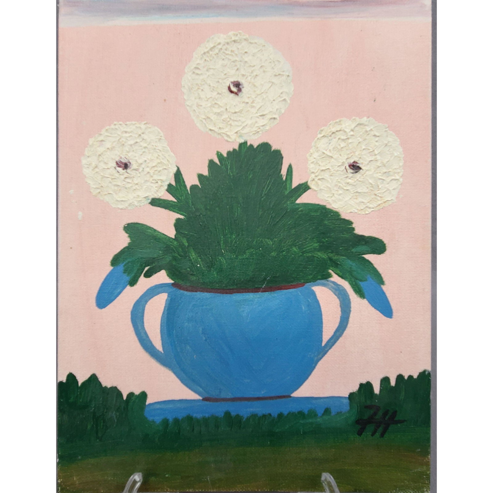 Frank Hunter (American/Louisiana ) Folk Art Painting: Frank Hunter (American/Louisiana ) Folk Art Painting Grandson Of Well Known Clementine Hunter (American/Louisiana, 1886-1988). Measure 12" x 9"