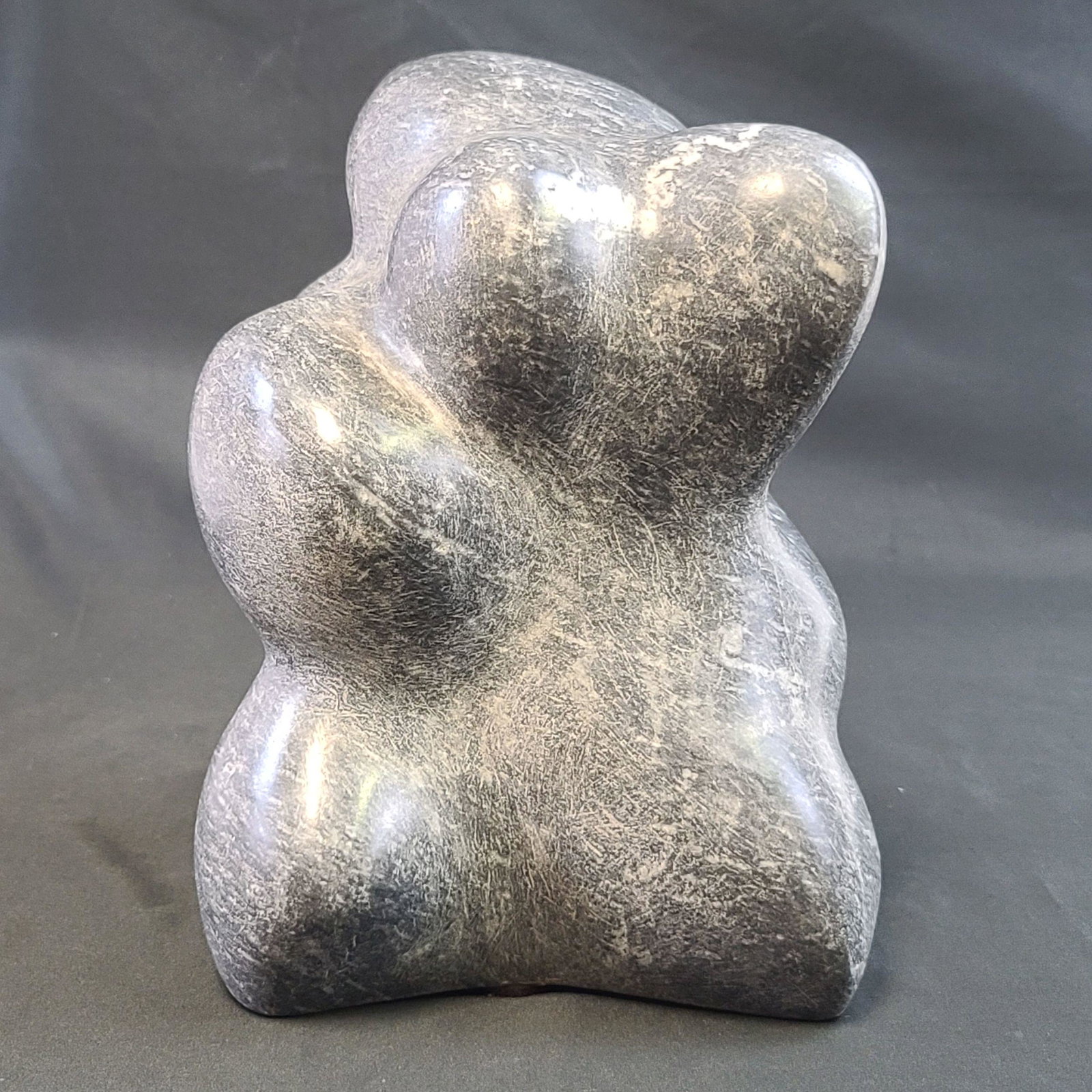 Eugene Gauss 1905-88 Mid Century Modern Sculpture: Eugene Gauss 1905-1988 Mid Century Modern Sculpture. Measure 10.5" x 10" x 7.5". He was active/lived in New Jersey. Eugene Gauss is known for Modernist portrait and figure sculpture, carved marble, nu