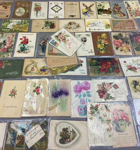 Lg Vintage Lot Of Assorted Postcards W/ Stamps, EARLY!! (1 of 17)