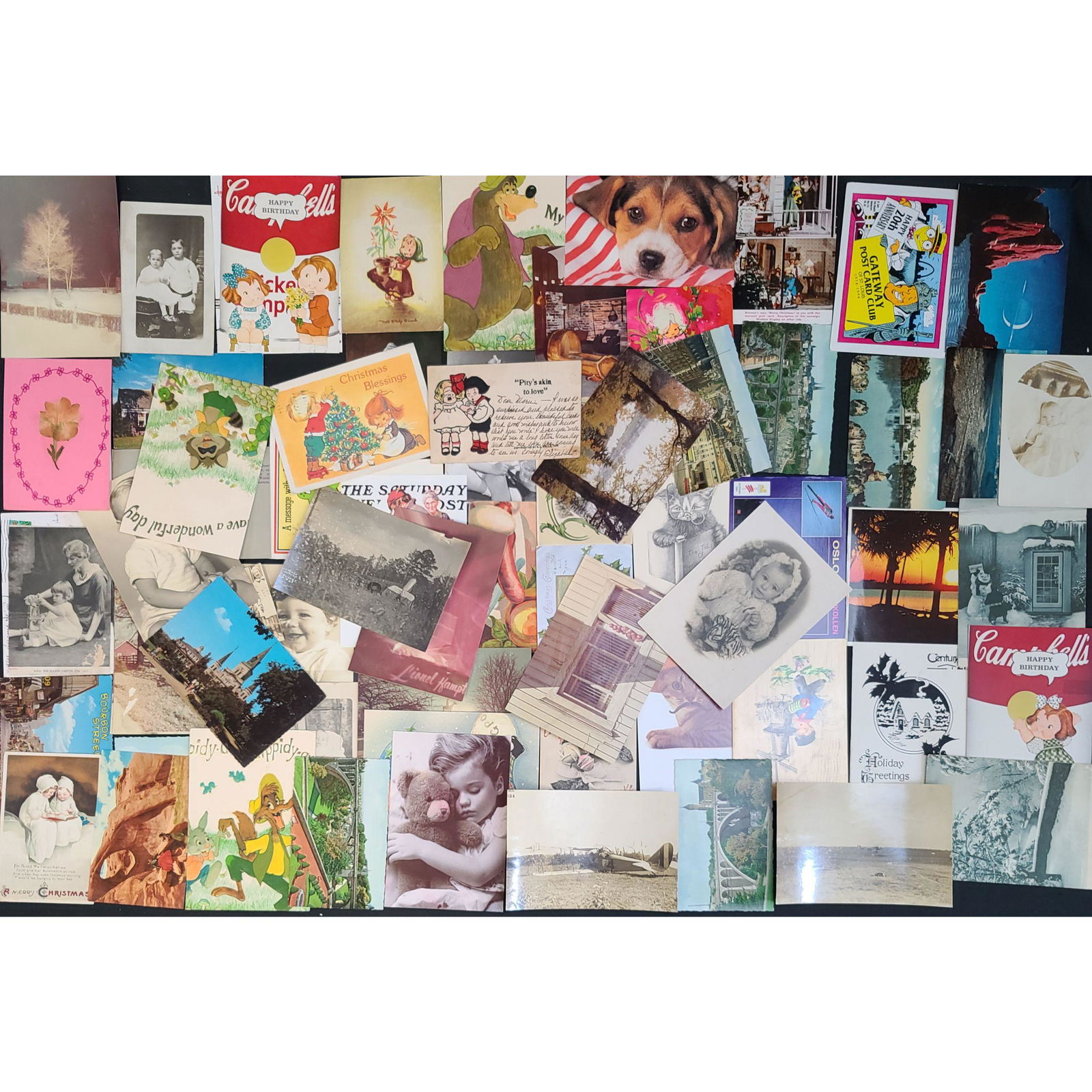 Lg Vintage Lot Of Assorted Postcards W/ Stamps, EARLY!! (1 of 13)