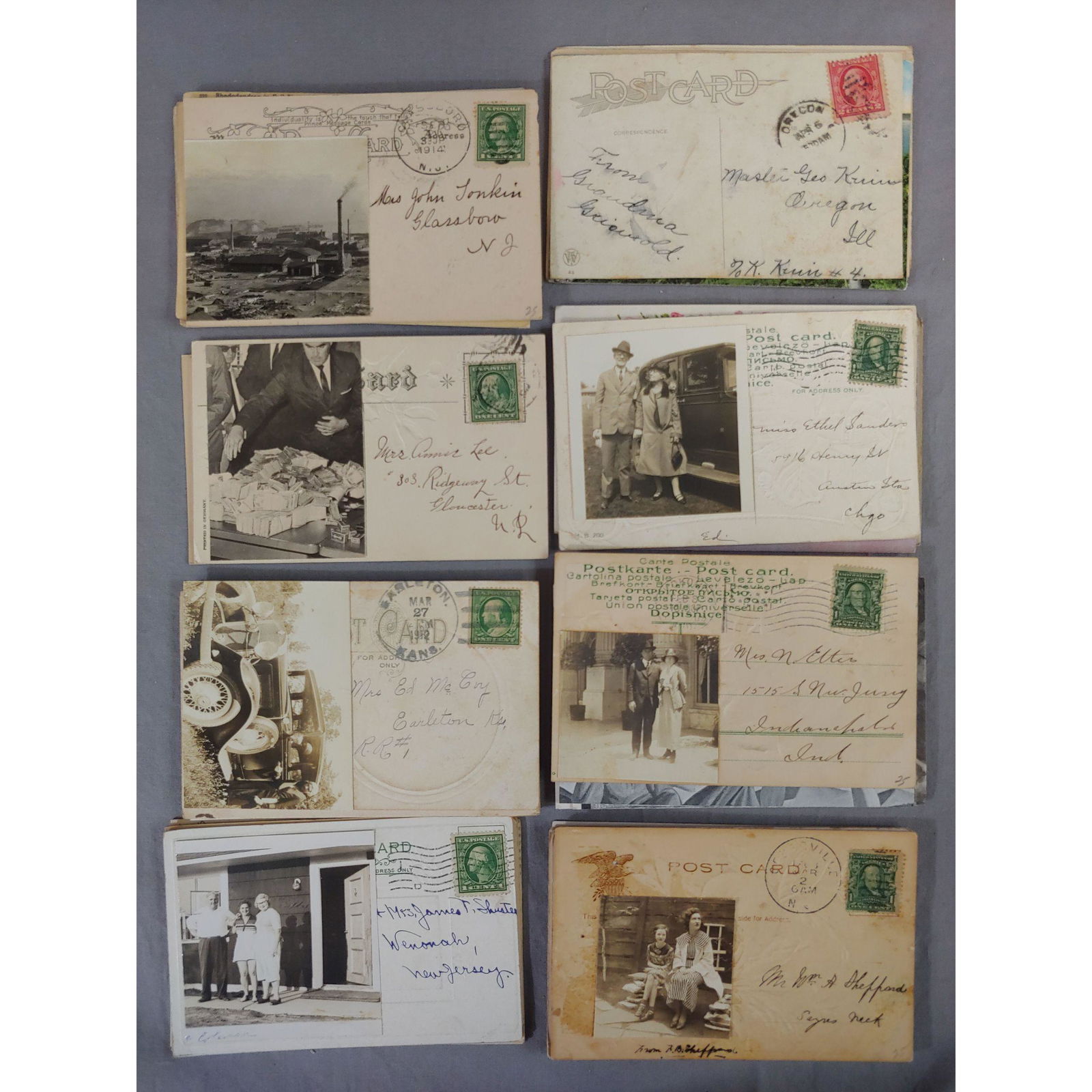 Lg Vintage Lot Of Assorted Postcards W/ Stamps, EARLY!! (1 of 2)
