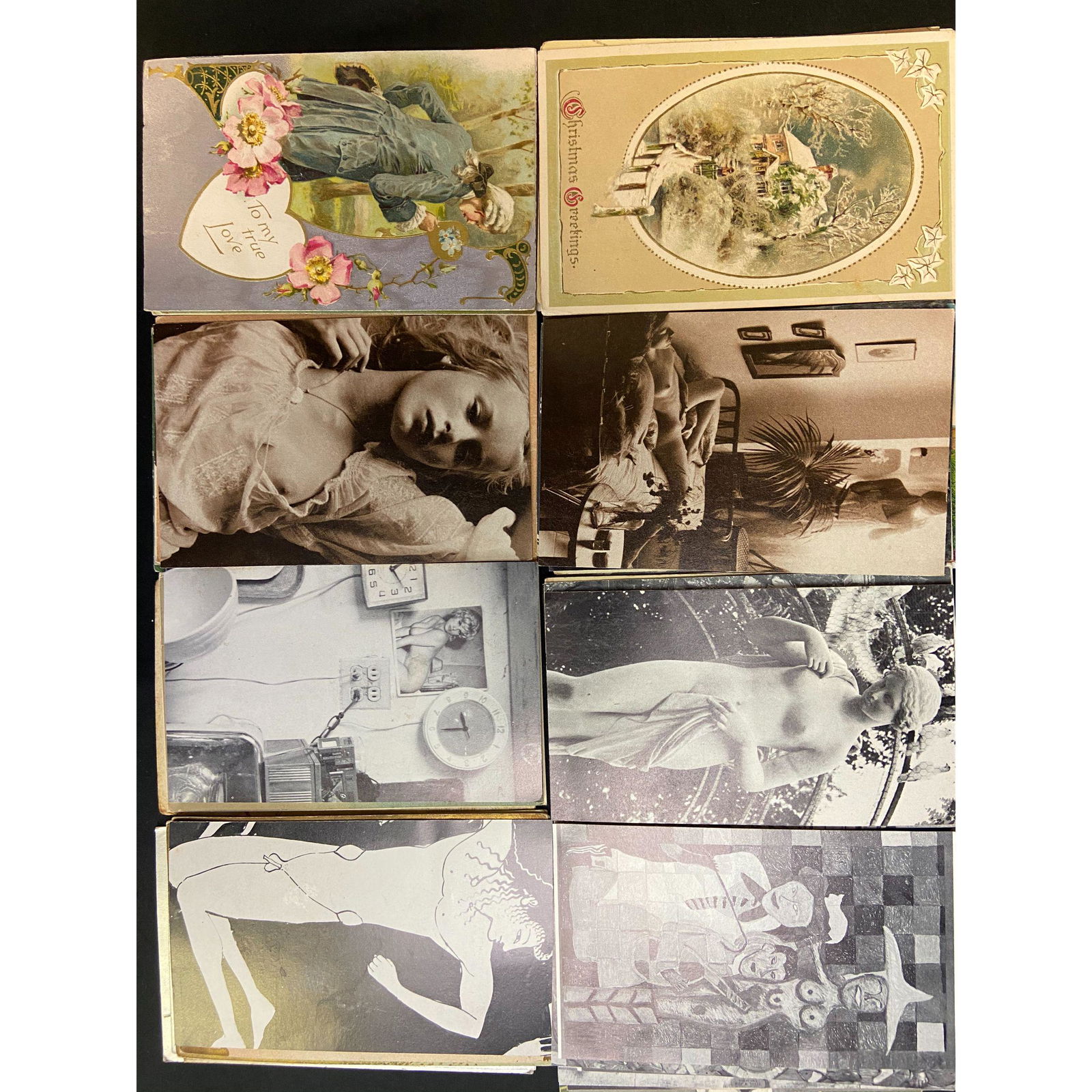 Lg Vintage Lot Of Assorted Postcards W/ Stamps, EARLY!! (1 of 2)