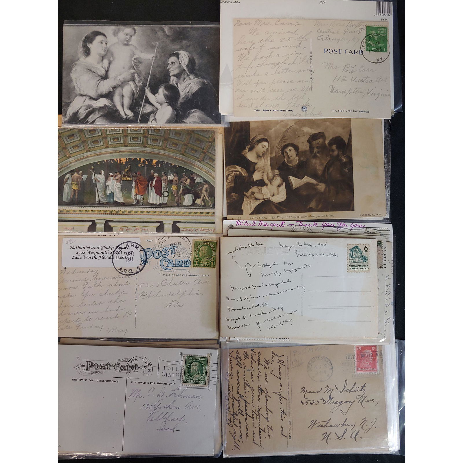 Lg Vintage Lot Of Assorted Postcards W/ Stamps, EARLY!! (1 of 2)