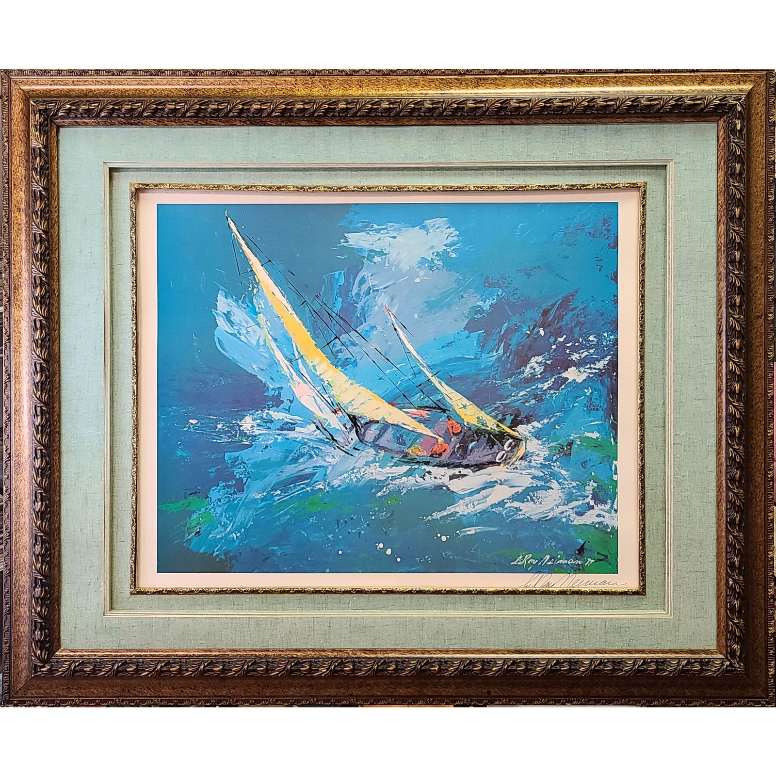 Hand Signed Leroy Neiman Lithograph BLUE SAILING (1 of 11)