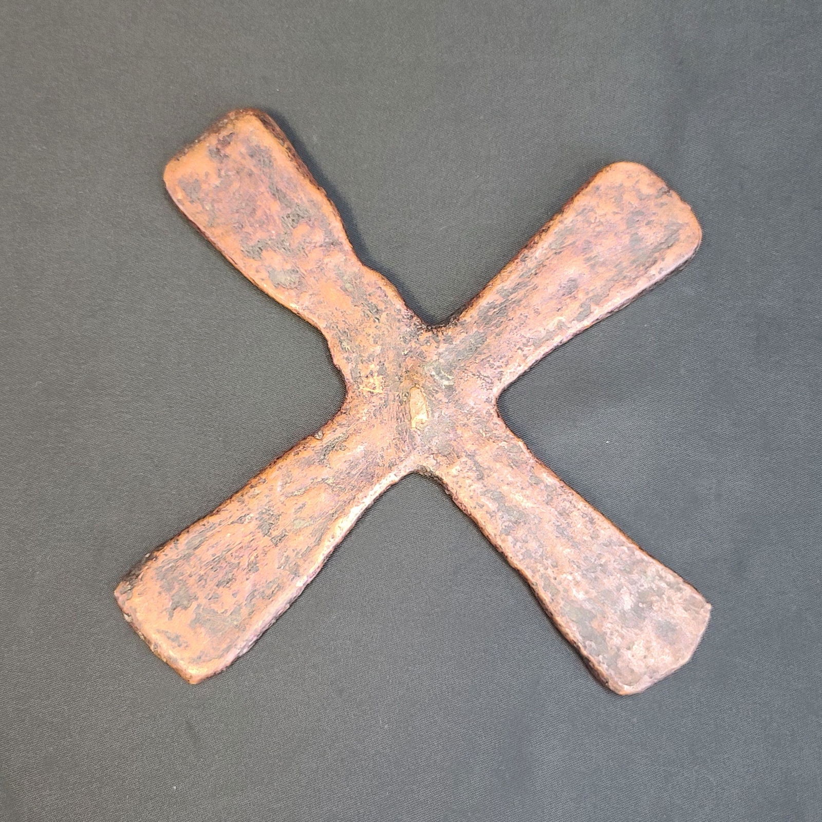 Old Antique African Katanga Tribe Copper Metal Cross (1 of 12)