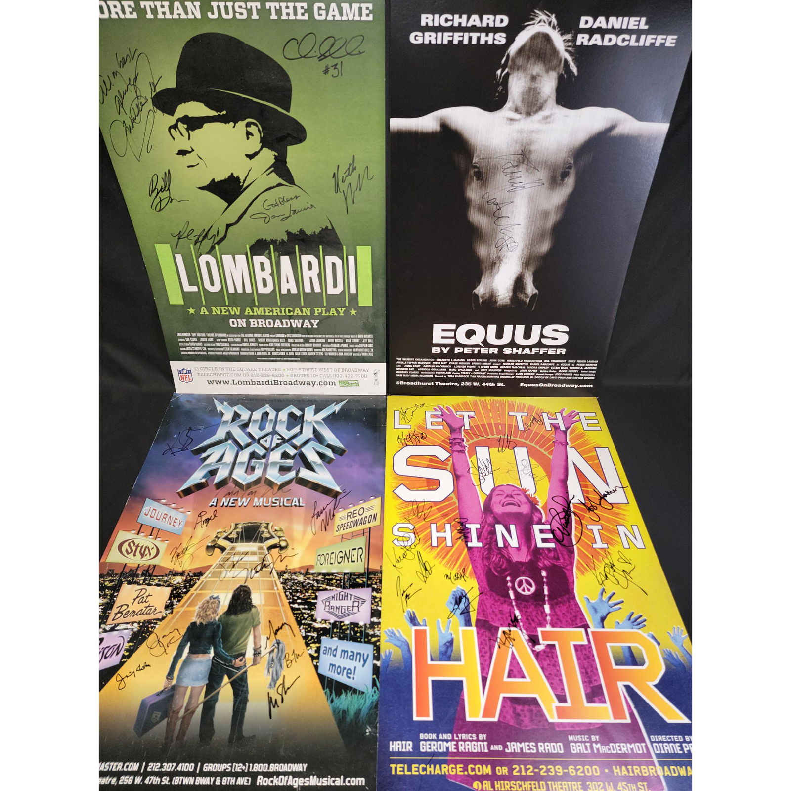 4 MULTI SIGNED BROADWAY THEATRE PLAY POSTERS "LOMBARDI, (1 of 5)