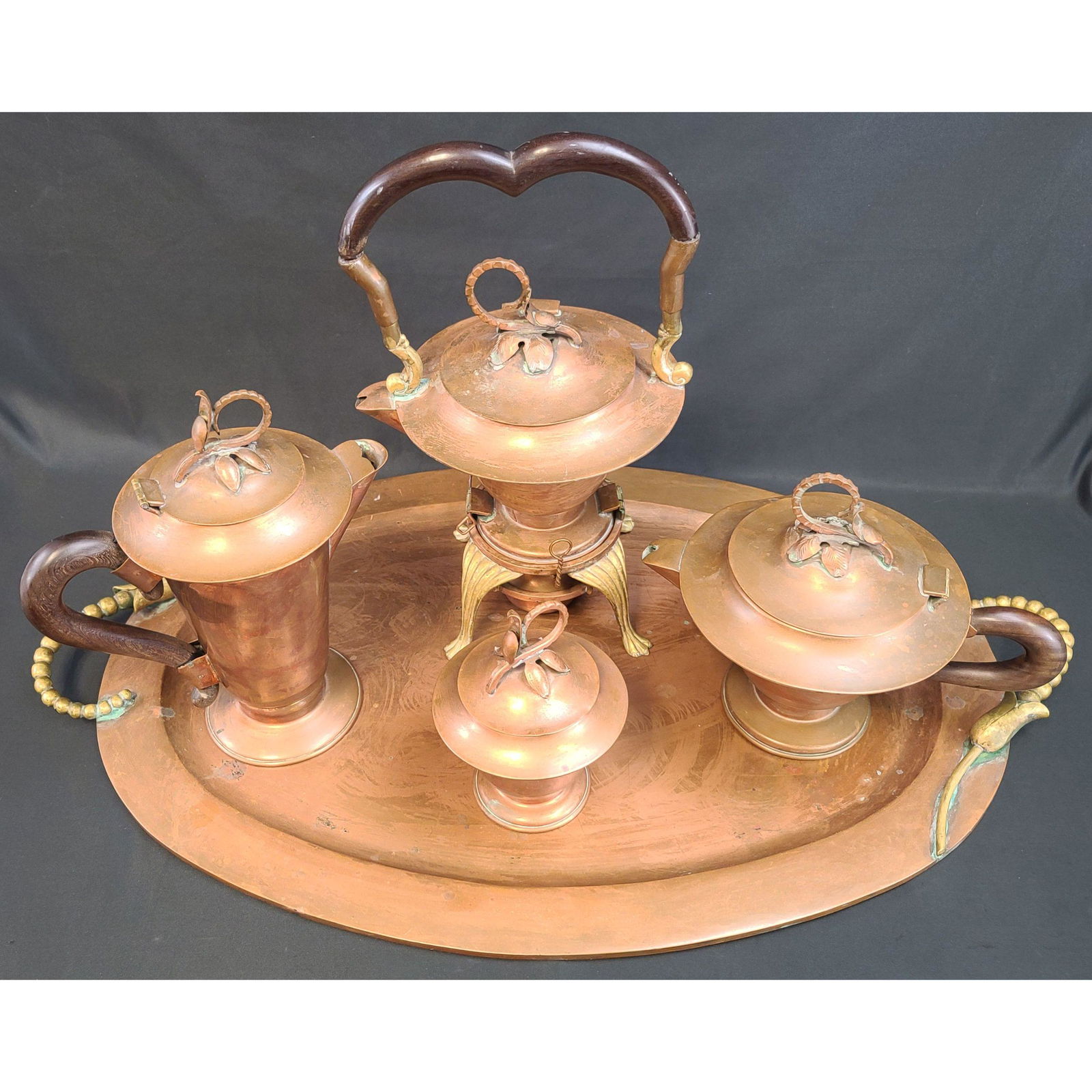 Mexico J. Jimenez Tea Set With Large Tray Signed (1 of 20)