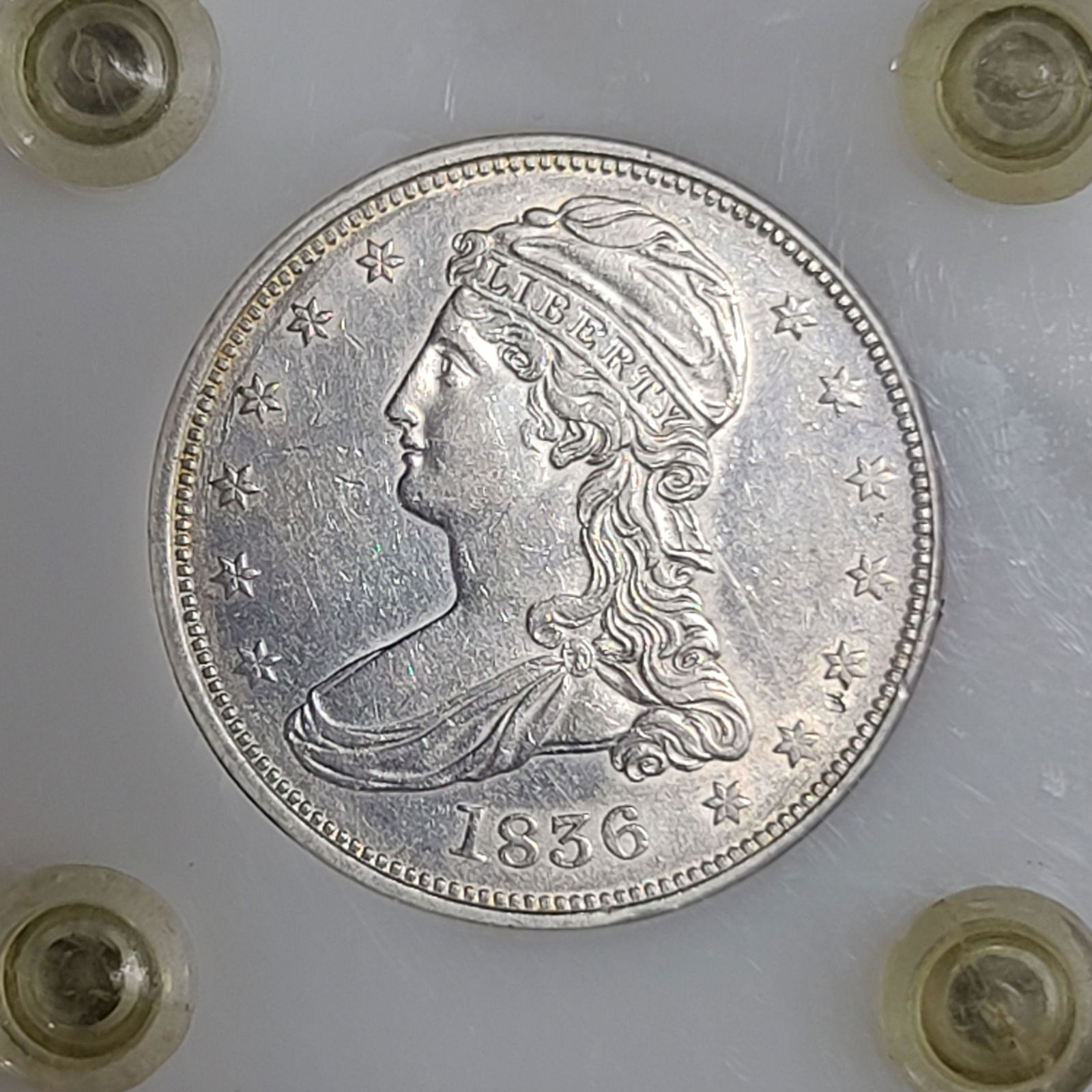 1836 50 Cent Bust Half Dollar REEDED EDGE AU 55 (1 of 9)