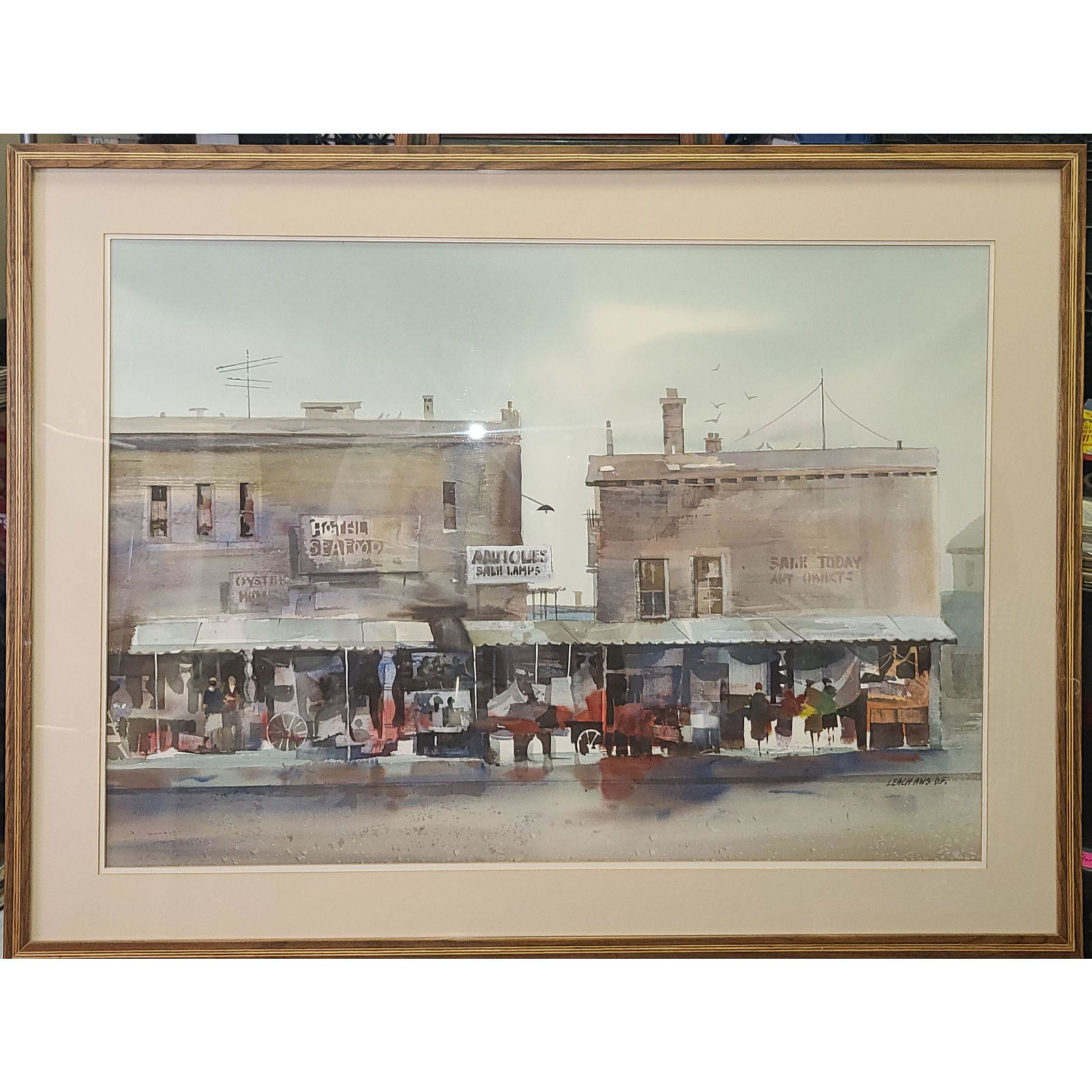 Fred Leach (OHIO, 1924-2006) WATERCOLOR STREET SCENE (1 of 15)