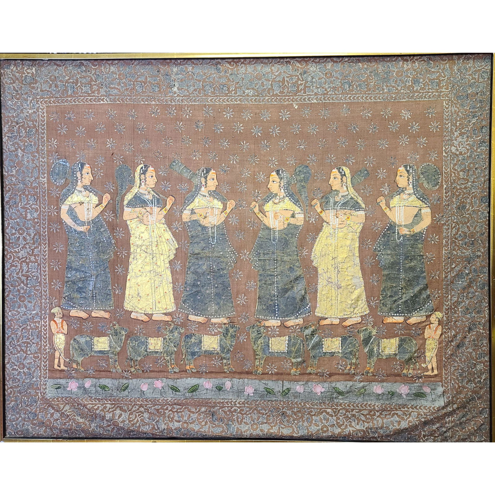 Large Monumental 19th c Hindu Painting Indian Art (1 of 20)