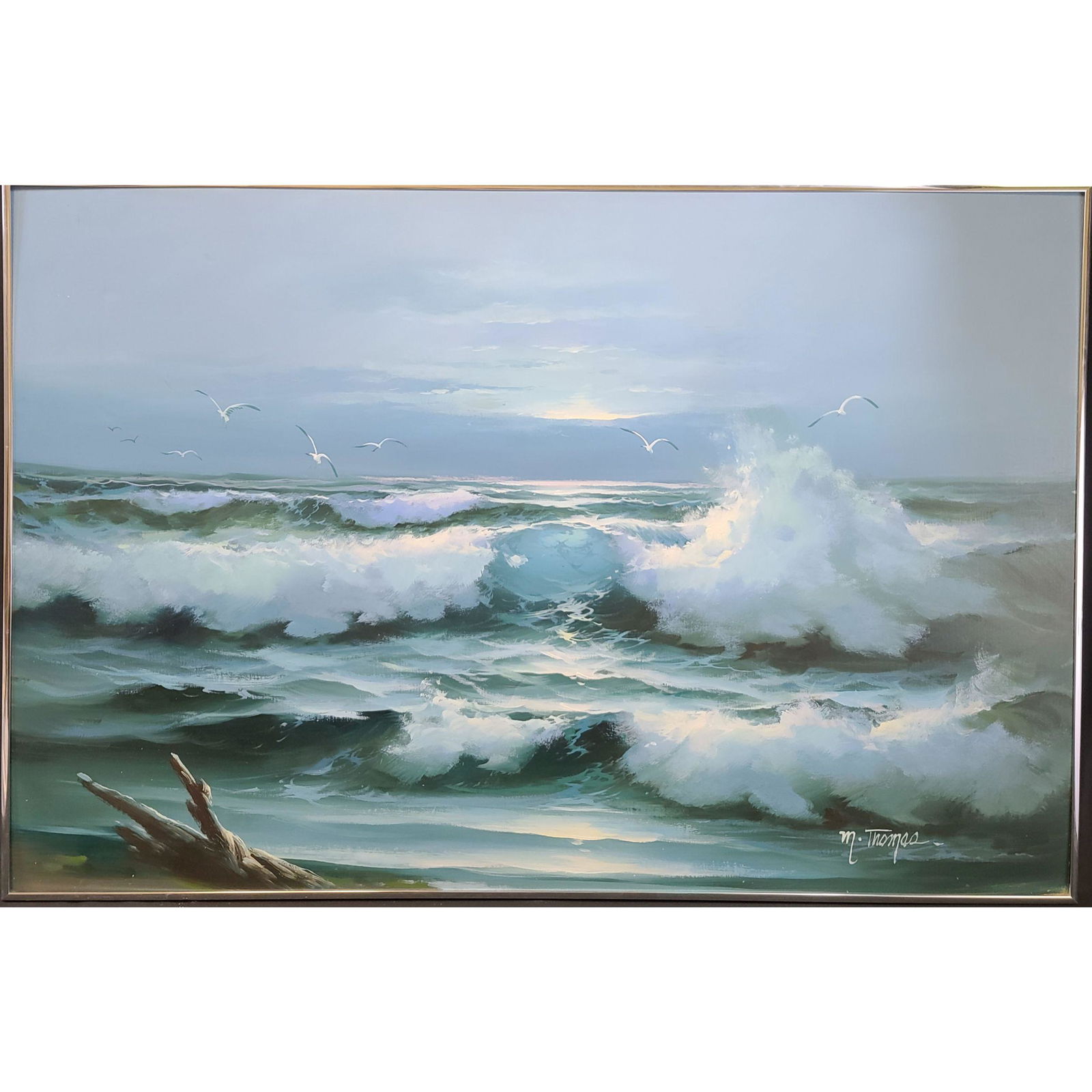 Matt Thomas Night Storm Seascape Oil Painting (1 of 8)