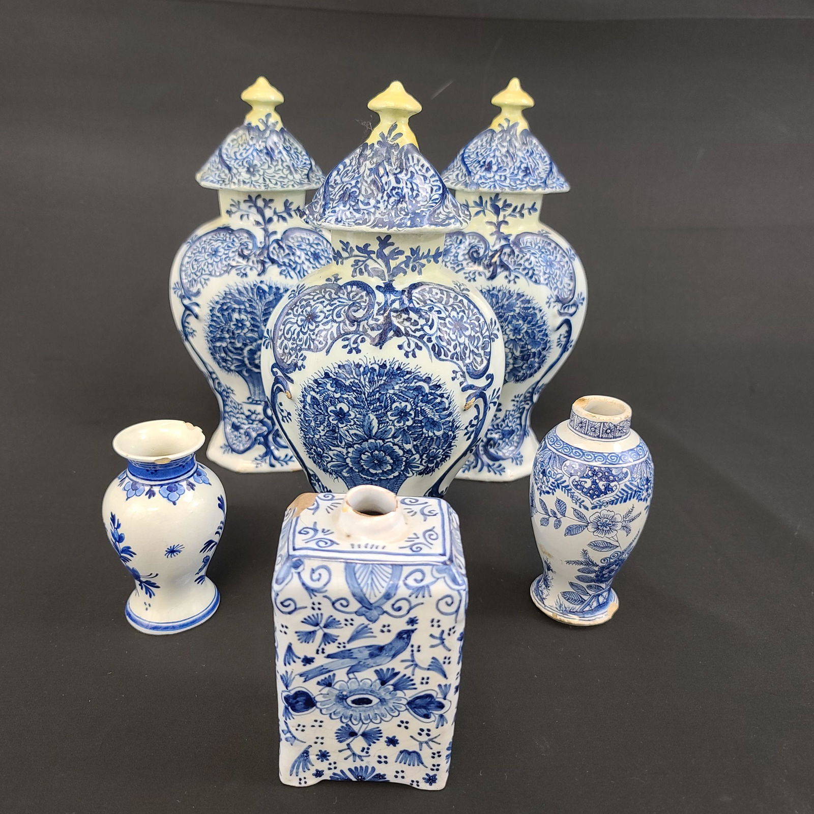 Lot of 6 Early Delft Porcelain Vases (1 of 18)