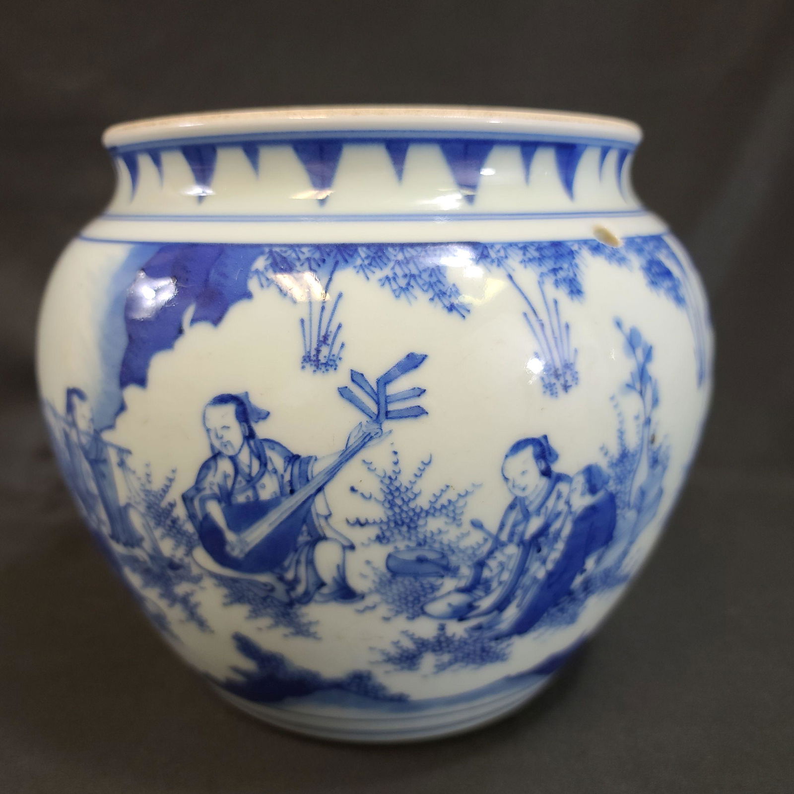 Chinese Blue and White Planter w/ Figures (1 of 20)