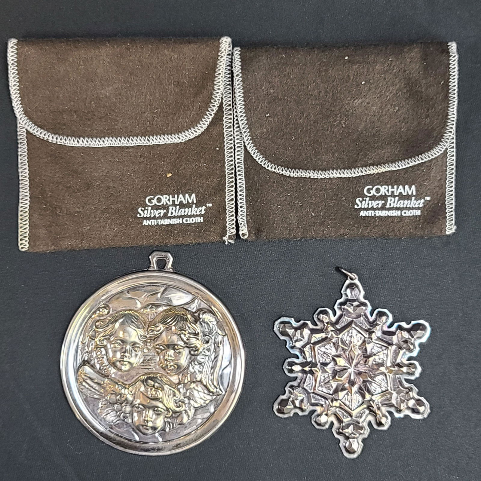 2 Gorham Sterling Silver Christmas Ornaments 65.8 Grams (1 of 6)