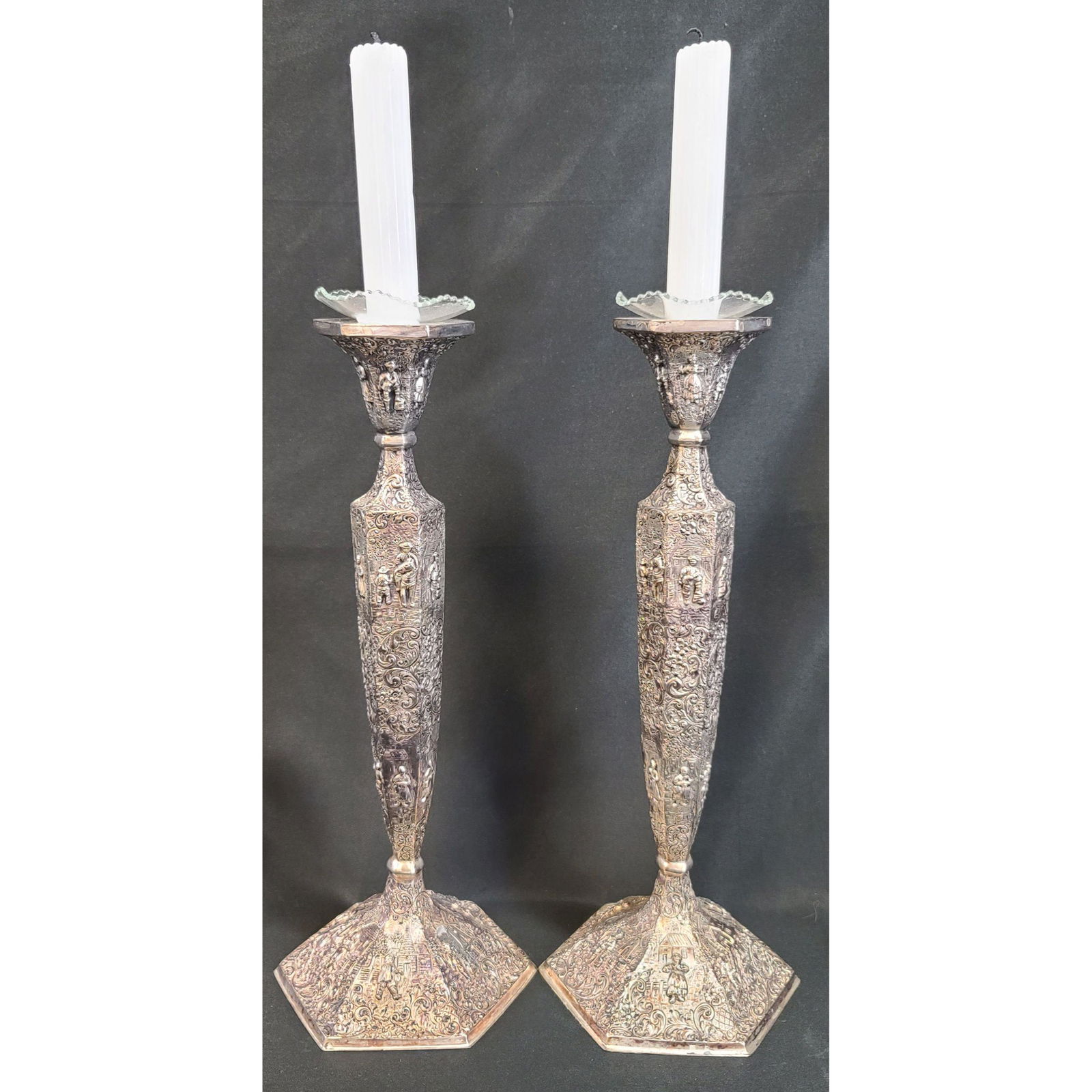 Pair of Decorated Barbour Silver Company Candlesticks (1 of 17)