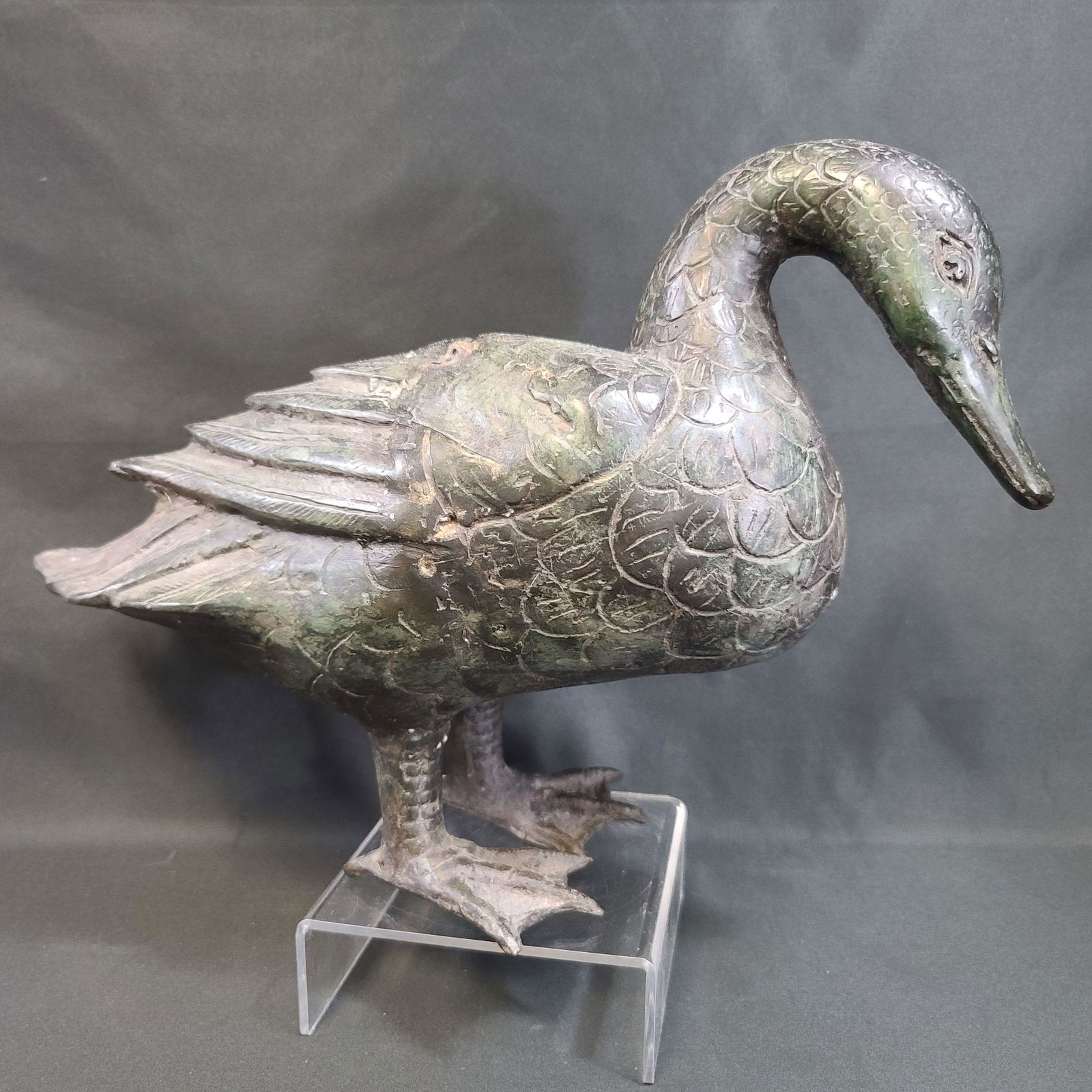 Qing Dynasty Cast Bronze Duck Figure (1 of 20)