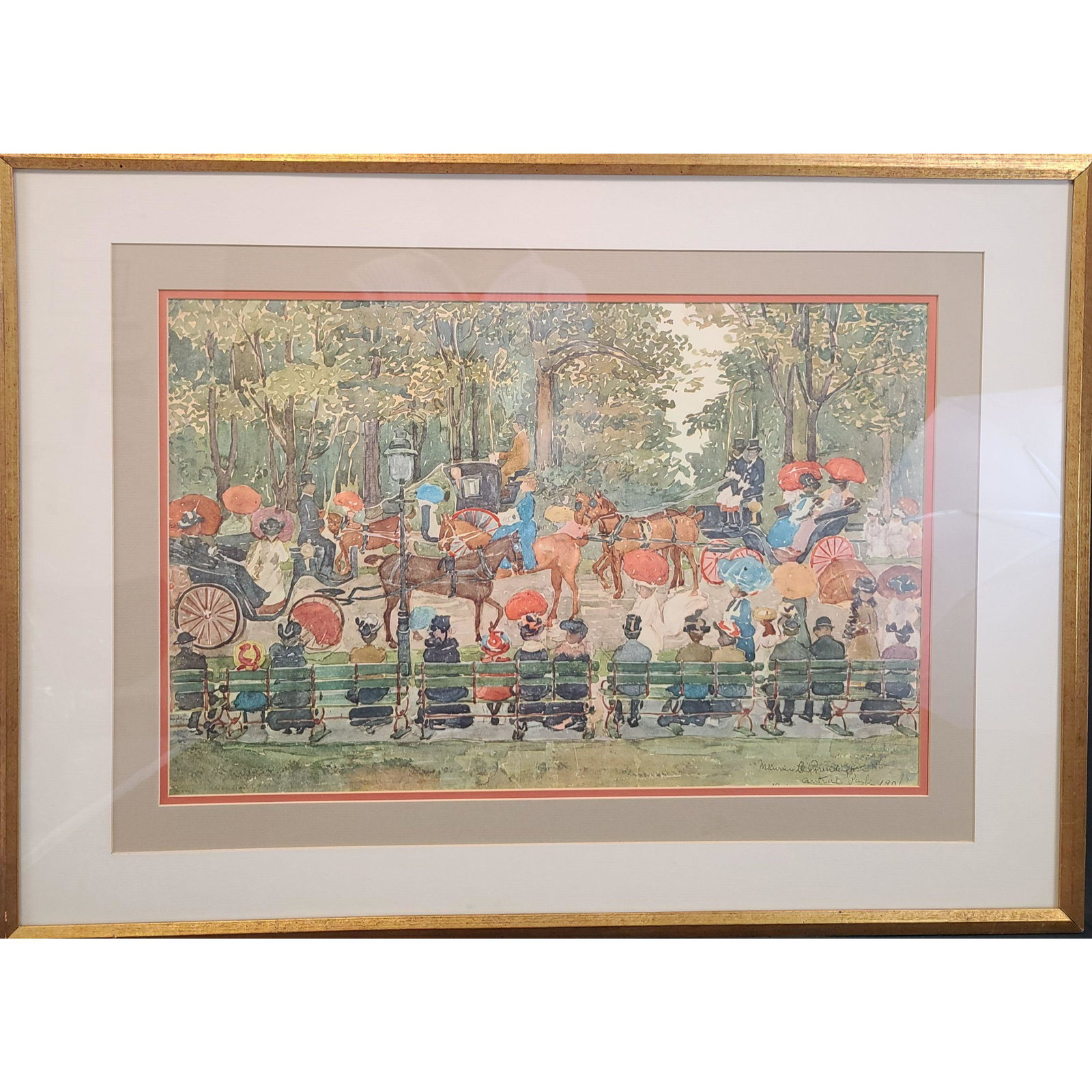 Impressionist, Maurice Brazil Prendergast 1877-59 Litho: American impressionist, Maurice Brazil Prendergast (1877-1959) Lithograph CENTRAL PARK NEW YORK.