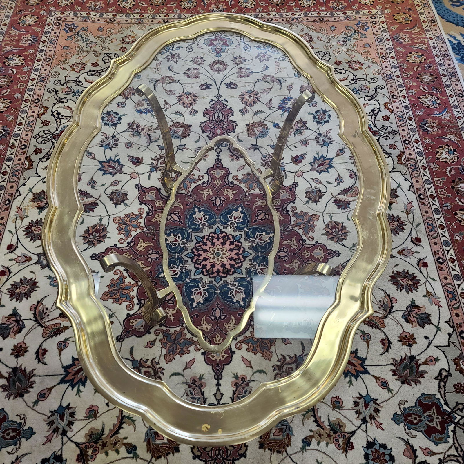 Authentic Labarge Hollywood Regency Brass and Glass (1 of 9)