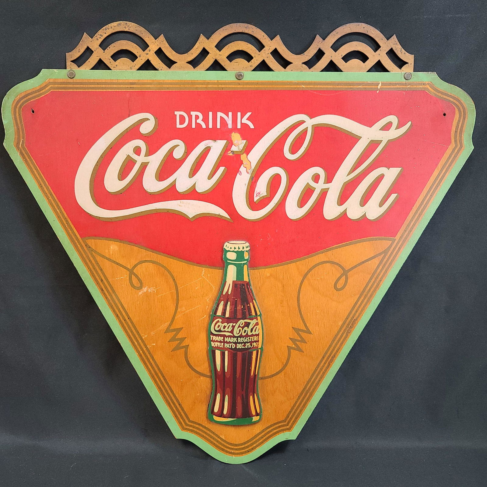 1930'S Coca-Cola Plywood Triangle Sign KAY DISPLAY INC. (1 of 15)