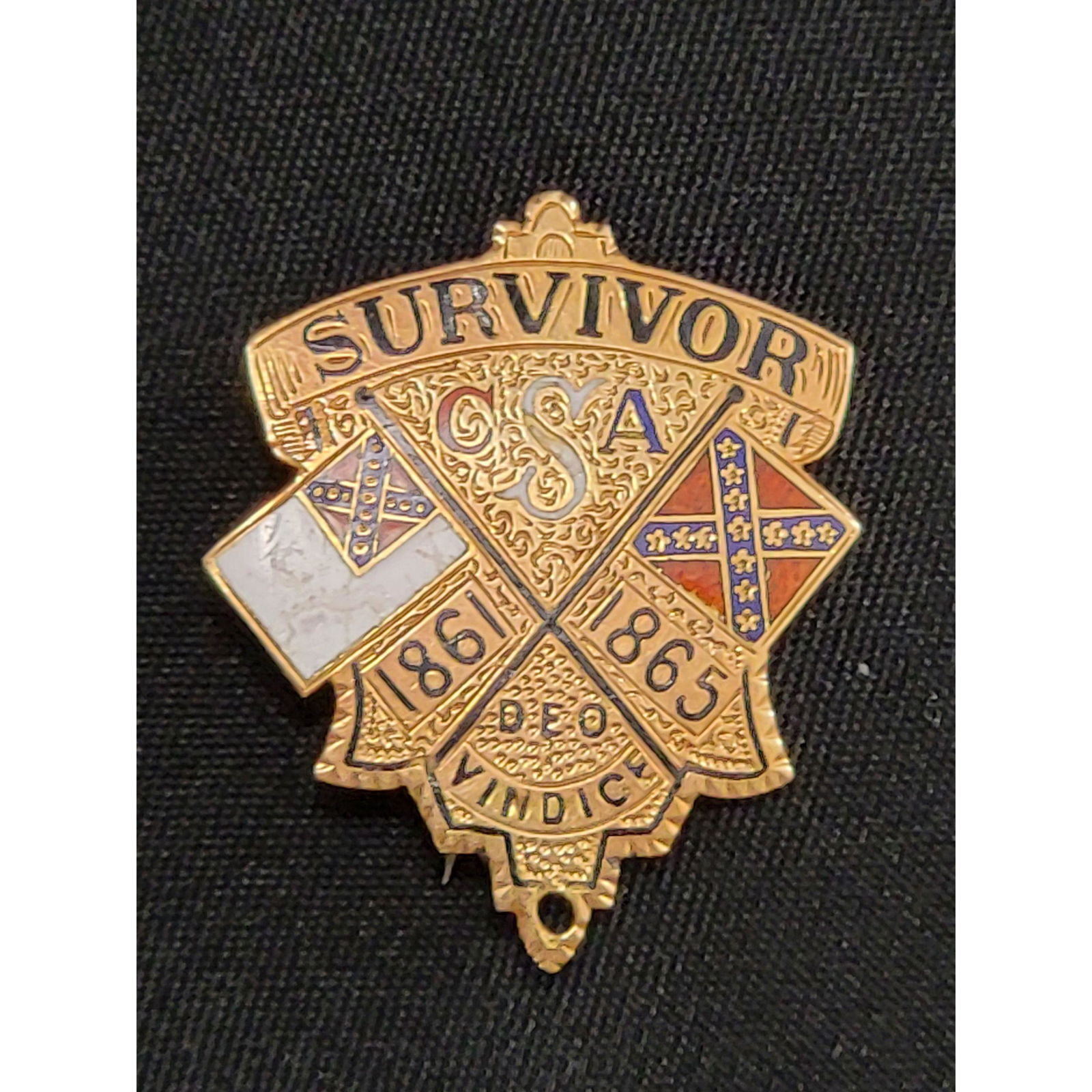 14K Confederate CSA Survivor Lapel Pin (1 of 5)