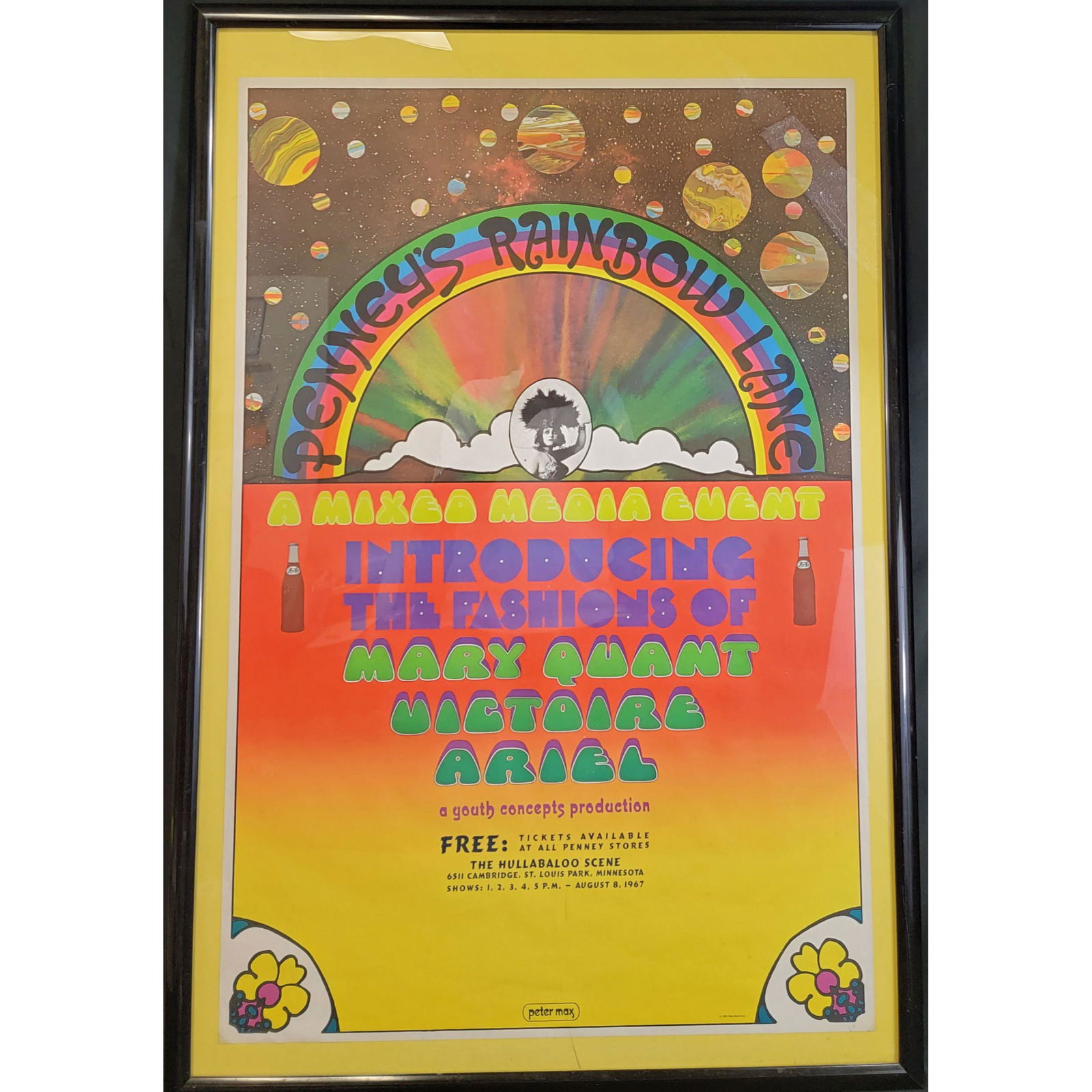 1967 PETER MAX POSTER PENNY'S RAINBOW LANE (1 of 5)