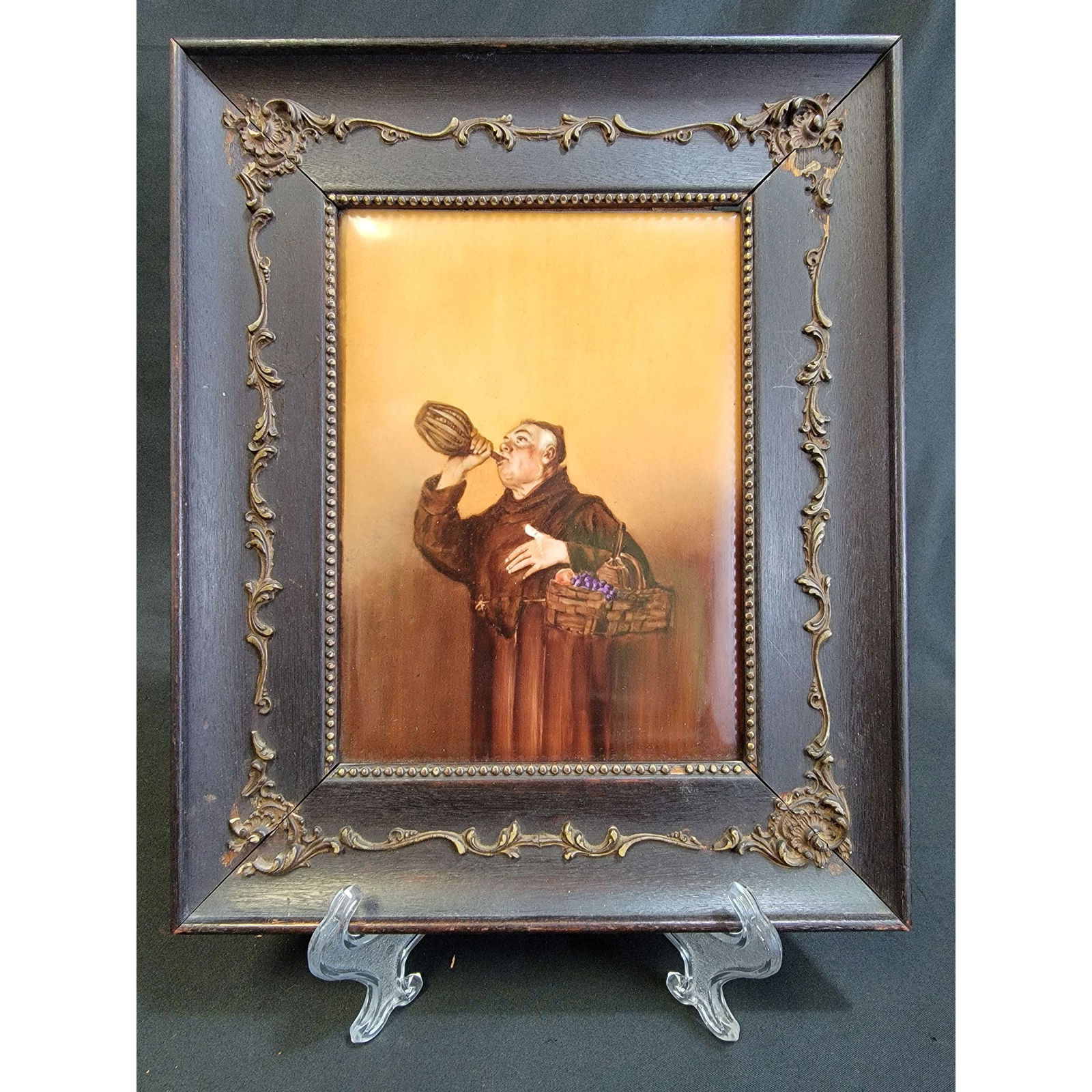 Antique Hand-Painted Limoge Plaque In Period Frame (1 of 9)