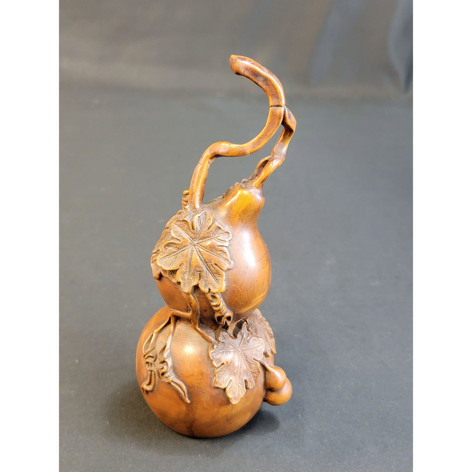 Chinese Boxwood Sculptures A GOURD: Chinese Boxwood Sculptures . Measures 7" Tall