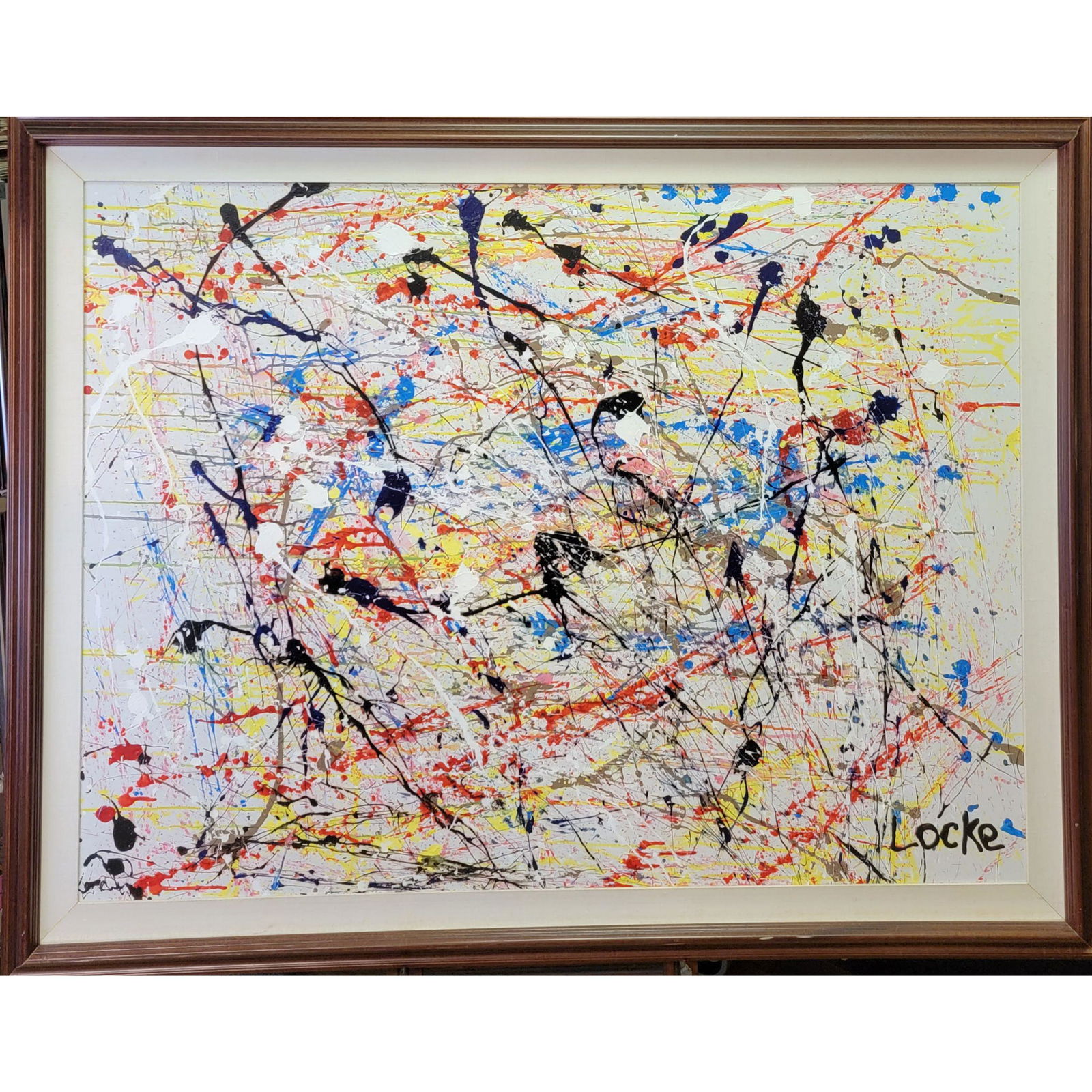 Large Unusual Abstract Painting Oil On Canvas Signed (1 of 11)