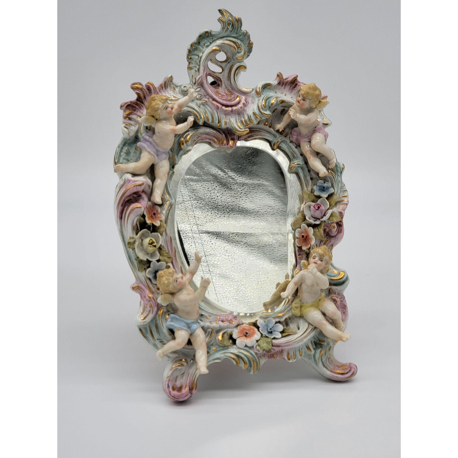 German Sitzendorf ? Porcelain Mirror 1887-1900 (1 of 12)