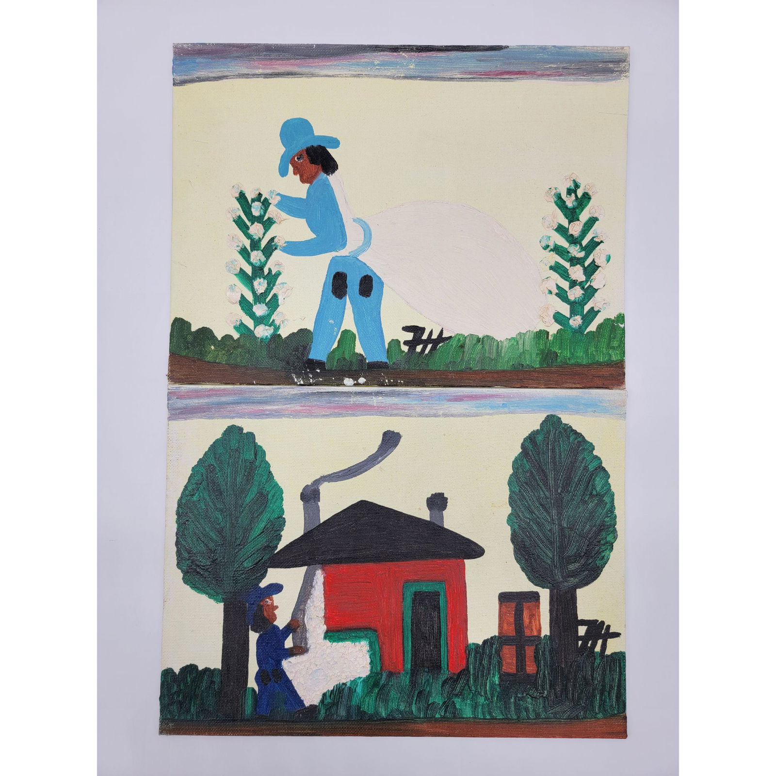 2 Frank Hunter (American/Louisiana ) Folk Art Painting (1 of 9)