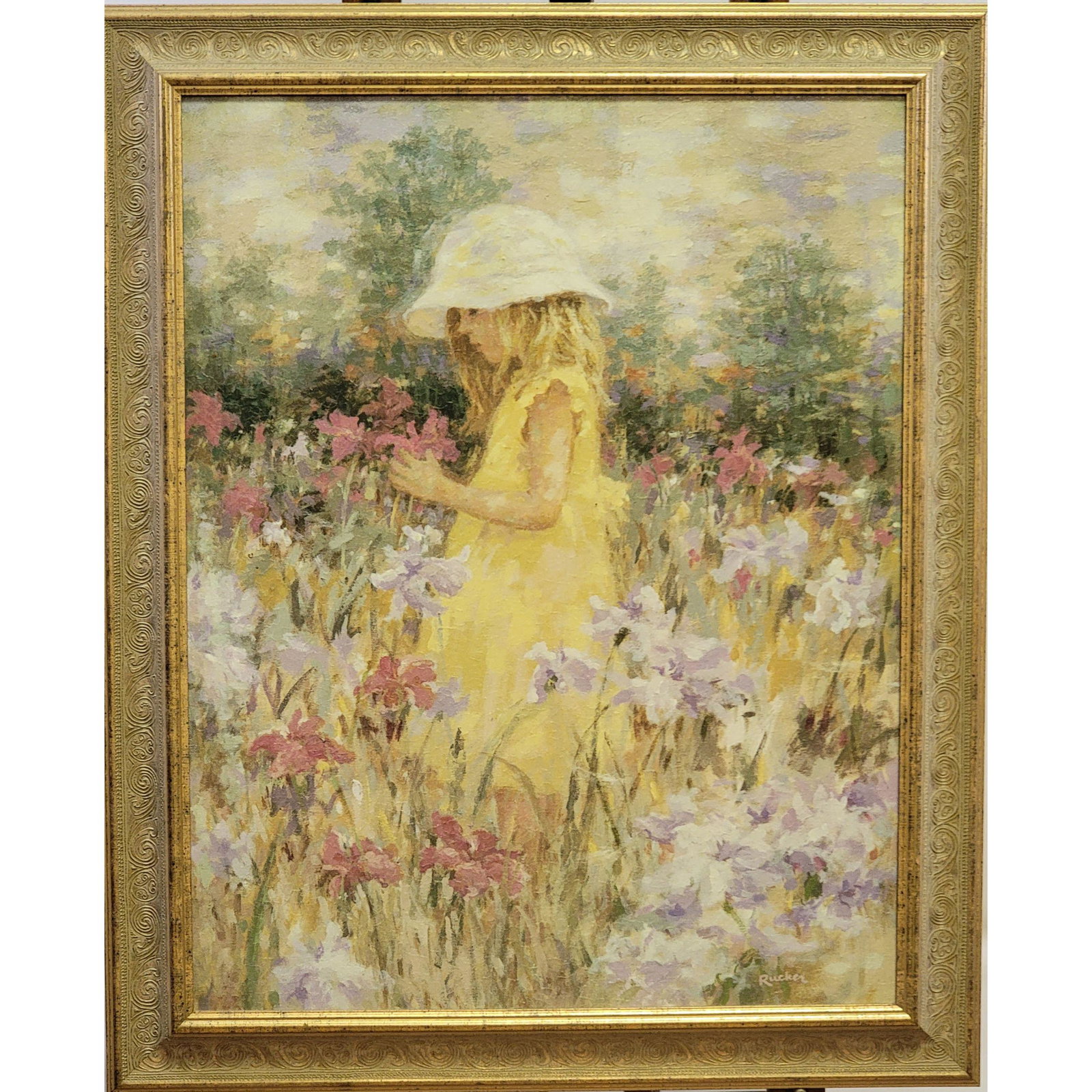 Natures Child By Harrison Rucker Embellished Print: Natures Child by Harrison Rucker Embellished Print.Frame Measures 33 x 27, Sight 27 1/2 x 21 1/2. Very Good Condition