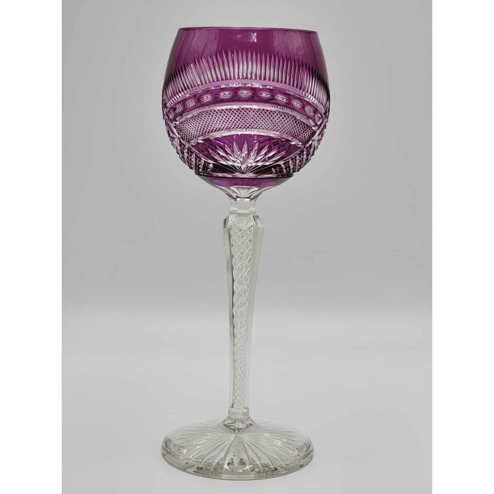 Val St. Lambert Amethyst Cut to Clear Chalice (1 of 11)