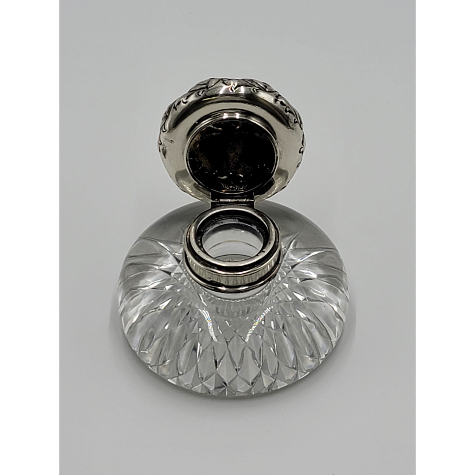 ABP Cut Glass Inkwell With Gorham Sterling Silver (1 of 8)