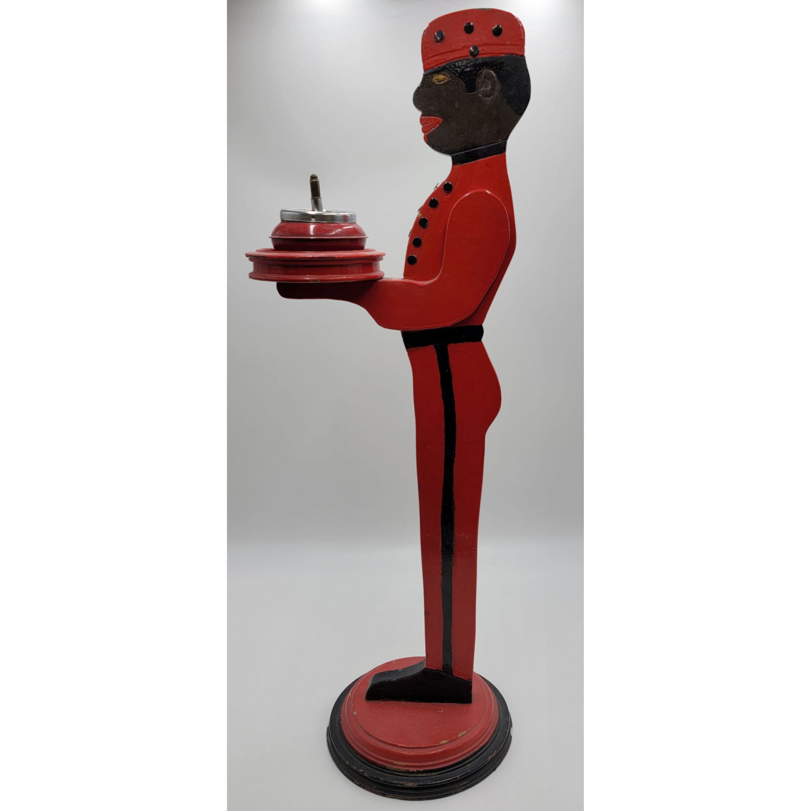 Folk Art Antique Black Americana Wooden Butler: Folk Art Antique Black Americana Wooden Butler. Measure 31 3/4" Tall