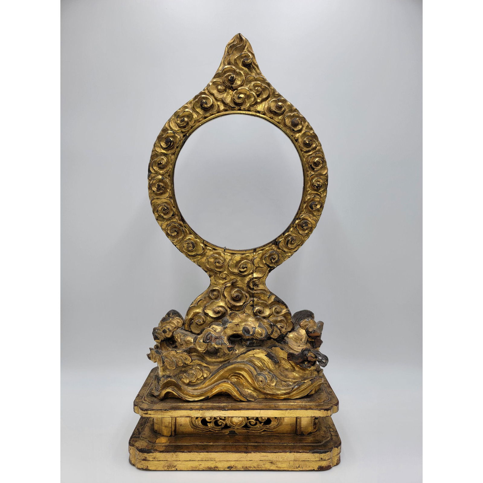 Antique Gilded Chinese Wooden Mirror Stand, 18th C (1 of 20)