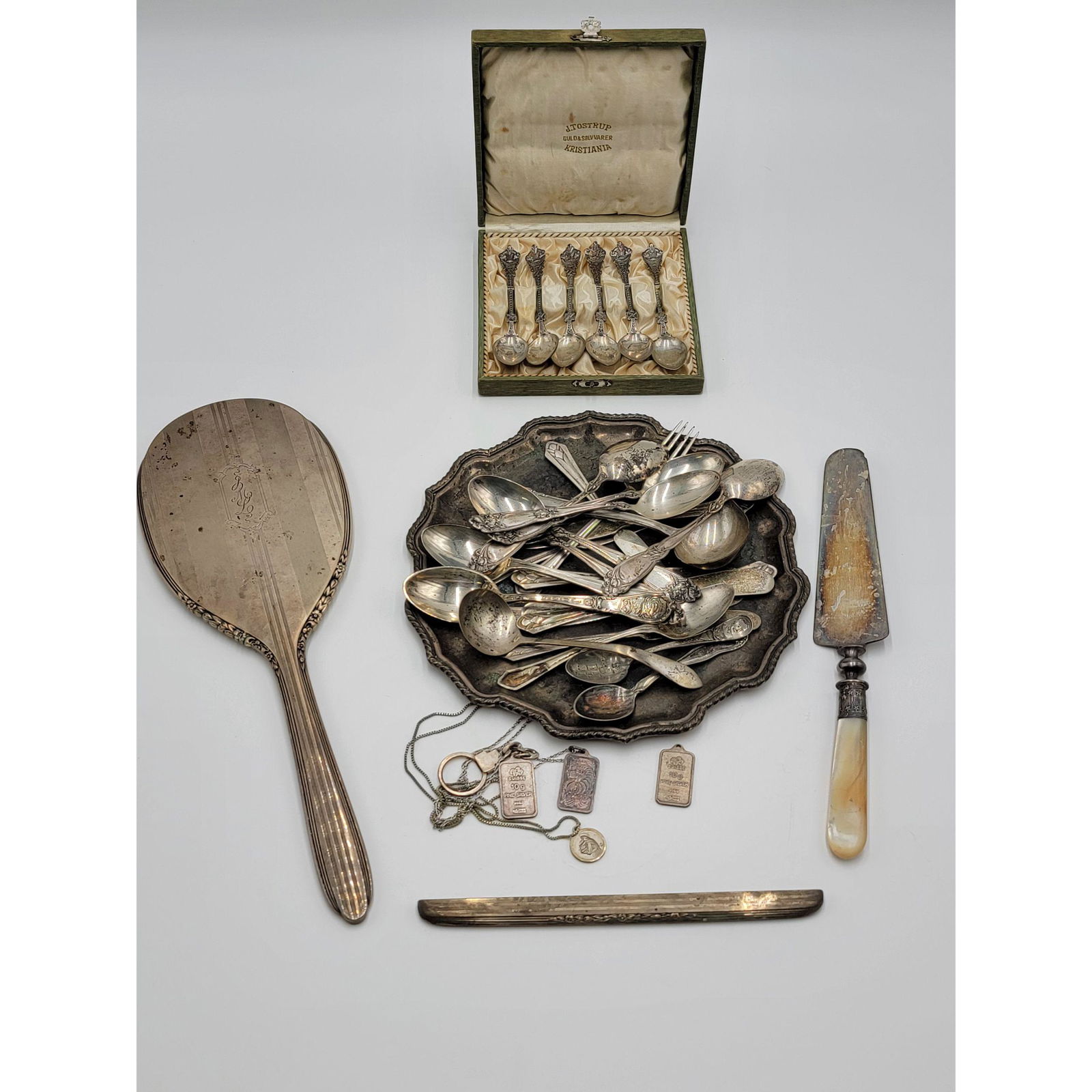 Group Of Sterling Silver Flatware J. Tostrup Etc 1047G (1 of 9)