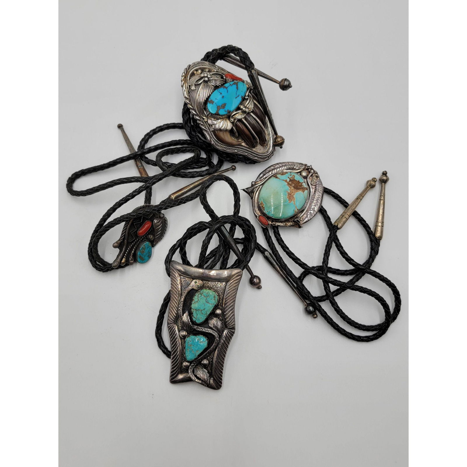 Lot Of 4 Native American Sterling Silver Bolos (1 of 12)