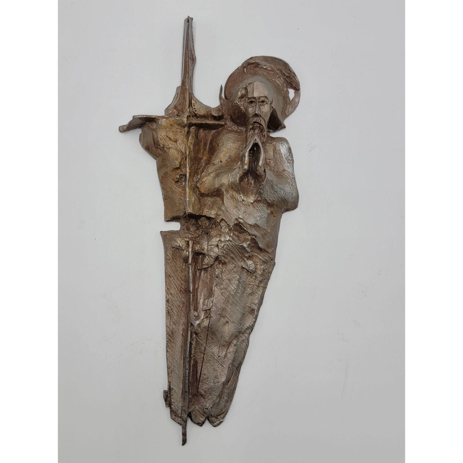 Interesting Sculpture Of A Saint Cast Iron Or Metal (1 of 11)