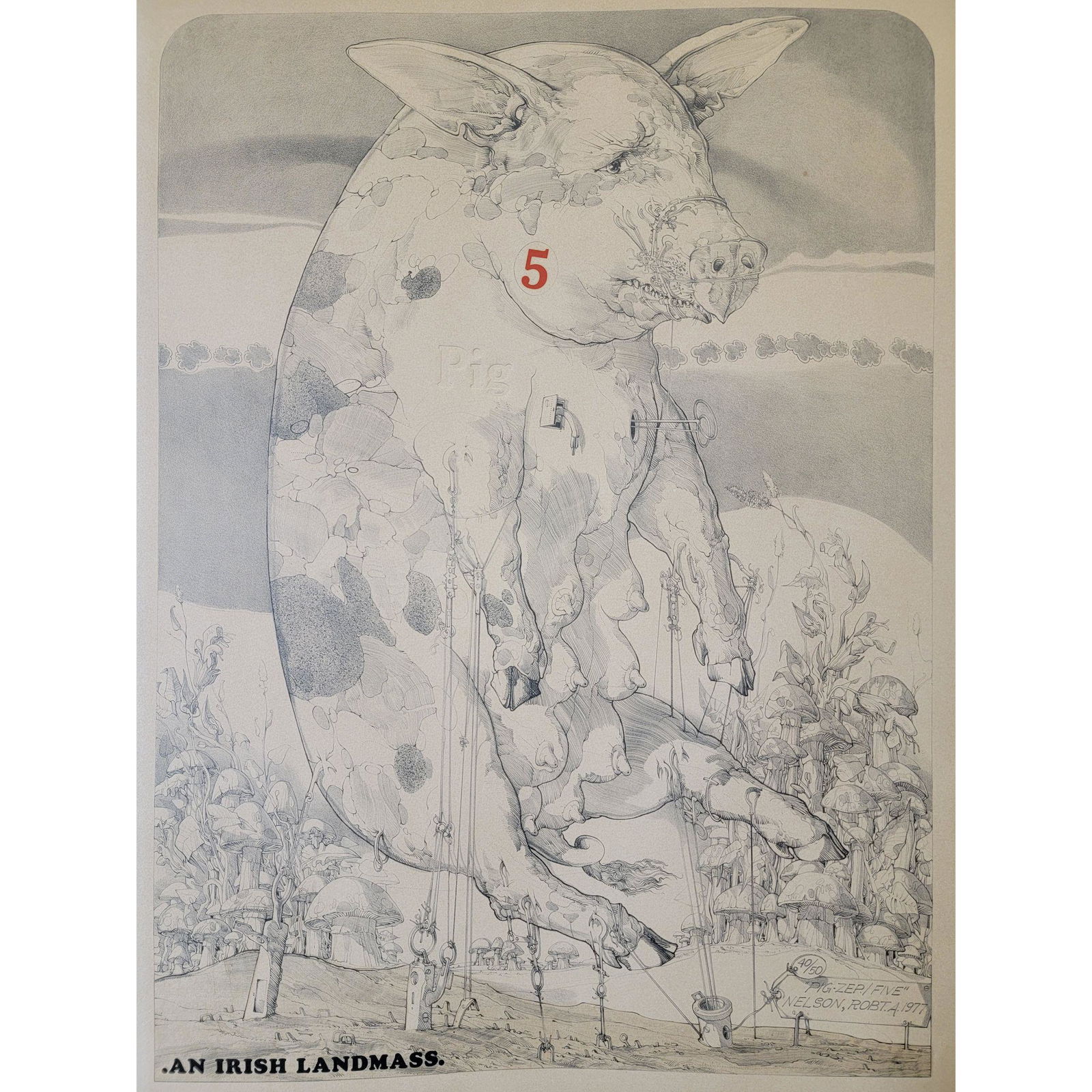 Robert Allen Nelson American, B. 1925 "PIG"  Zep Series (1 of 7)